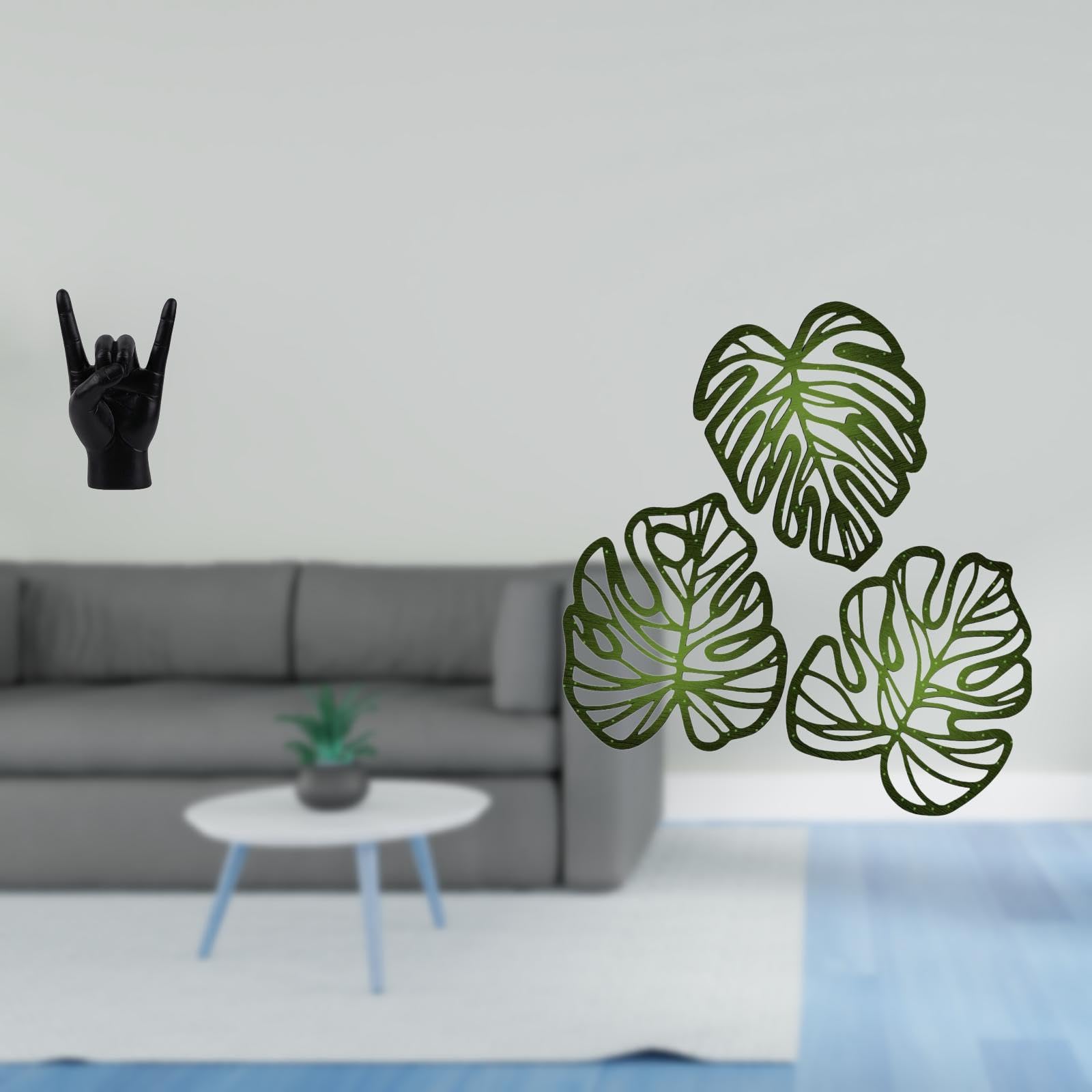 SECRET DESIRE Creative Hand Gesture Sculpture and Palm Leaves Wooden Wall Art for Apartment Bedroom Restaurant and Bathroom TV Background Decor|Home D?©cor|Figurines-image-47