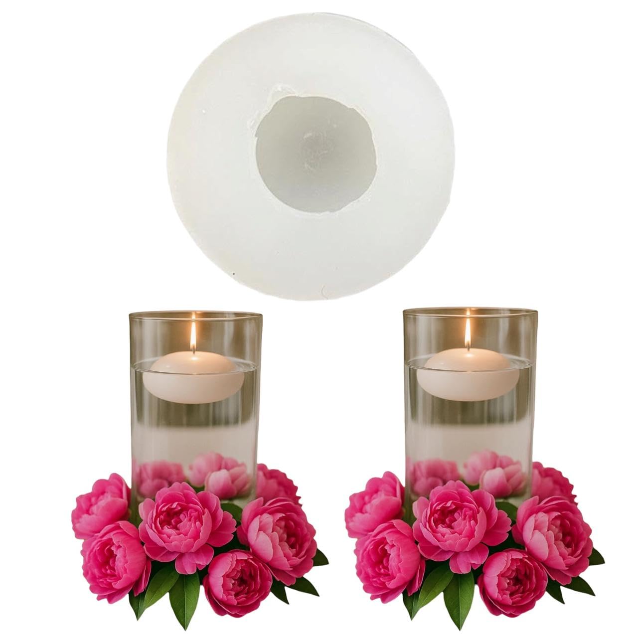 Round Floating Candle Silicone Mould for Candle Making Molds Soap Moulds Bath Bombs Resin Art Craft Chocolate (ASM80-70)-image-33
