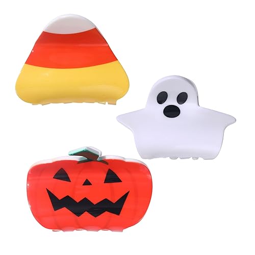 Pinzas para el cabello de Halloween, calabaza de Halloween, fantasma, caramelo, maíz, pinzas para el cabello para mujeres y niñas, clip para cola de