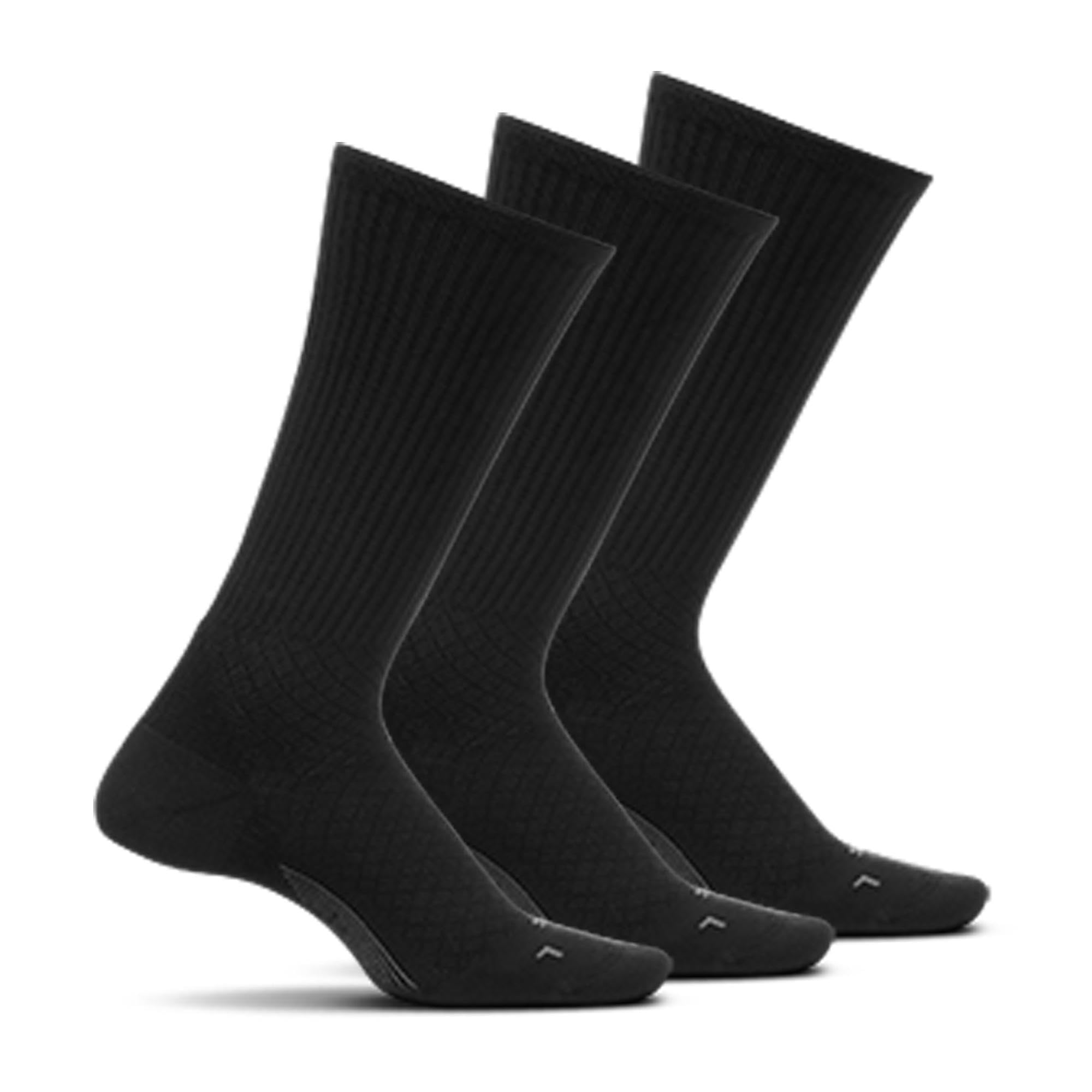 Feetures Plantar Fasciitis Relief Light Cushion Crew Sock - Arch Support for Men & Women