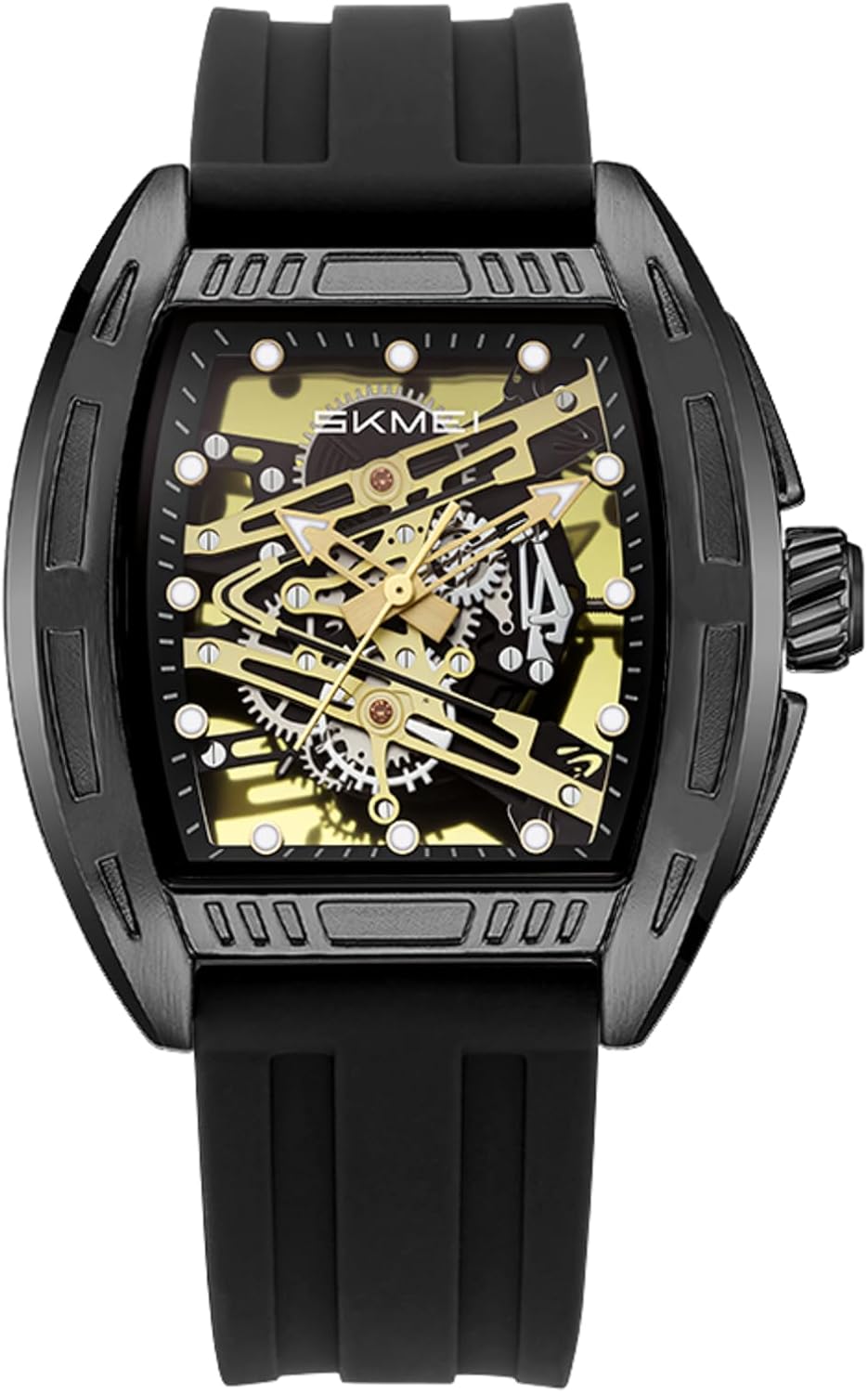 SKMEI Mens Watch Fashion Skeleton Big Face Analog Watches for Men Luxury Business Casual Waterproof Mens Watches with Luminous