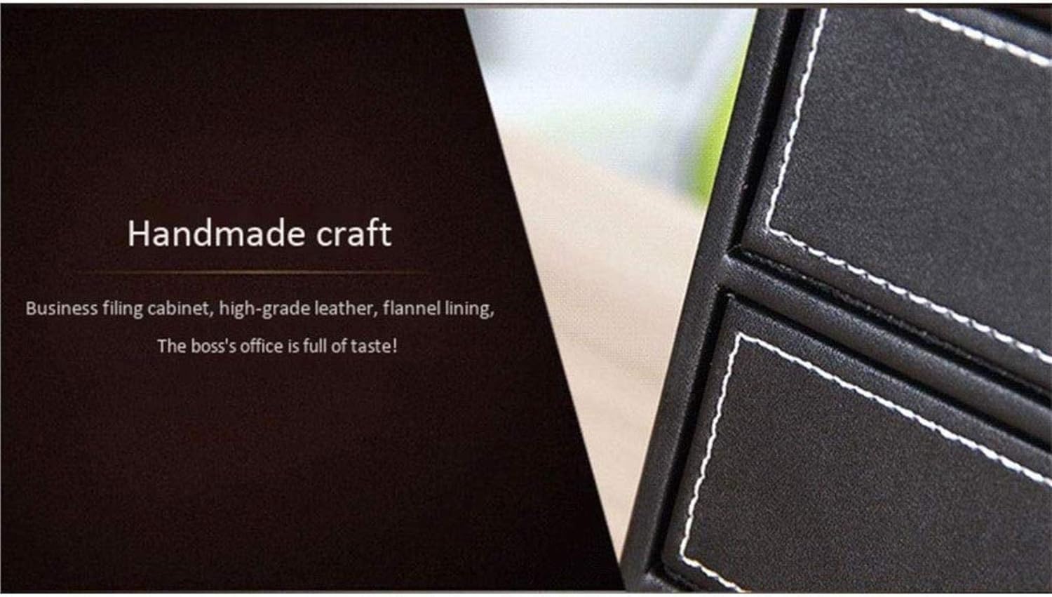 Schedario 3 cassetti Schedario Desktop Organizer for file in pelle Libreria 25 * 33 * 18 cm