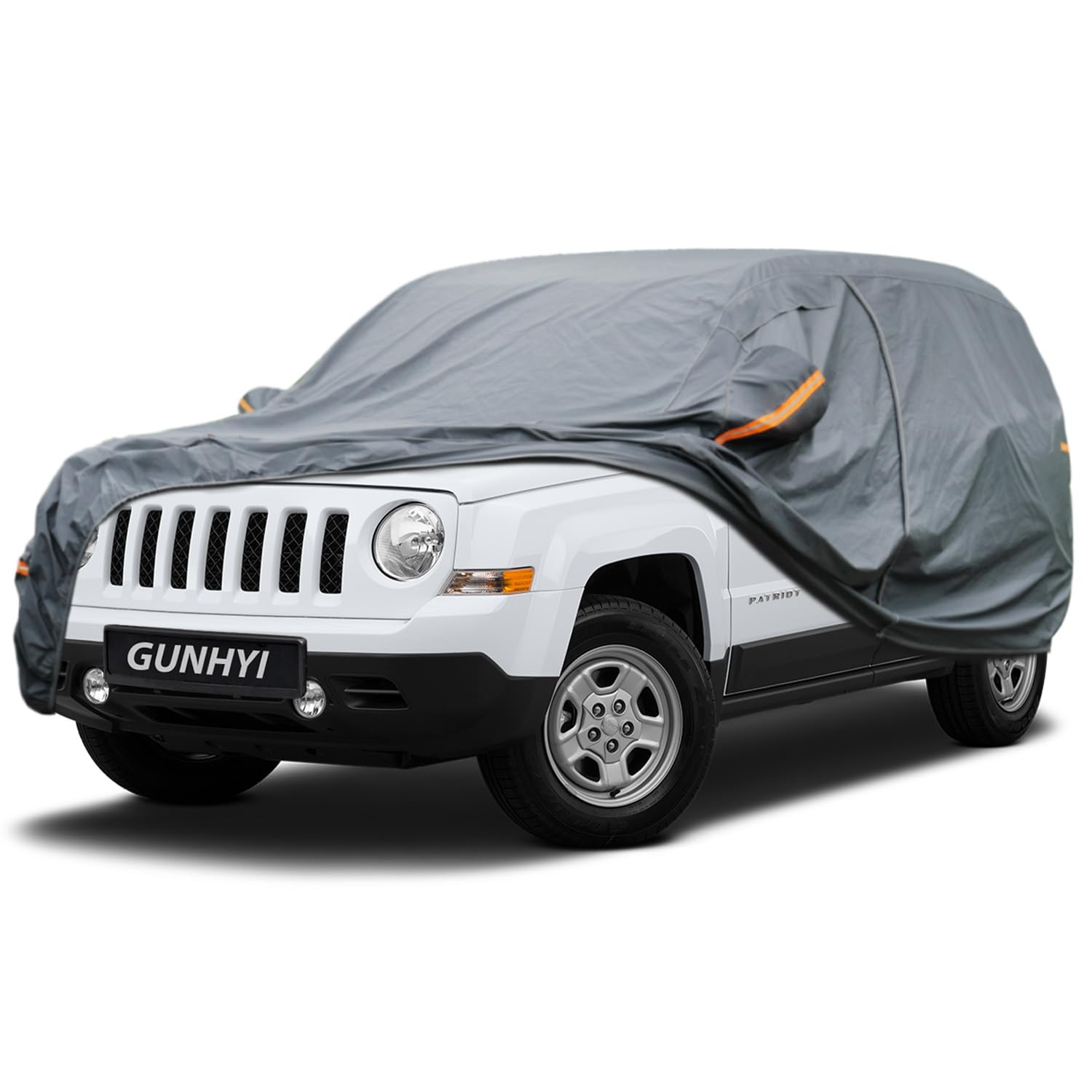 GUNHYI Premium Car Cover Custom Fit Jeep Patriot, 16 Layers Heavy Duty Car Cover Waterproof All Weather with Zipper Door for Sun Rain Snow Dust Uv Protection