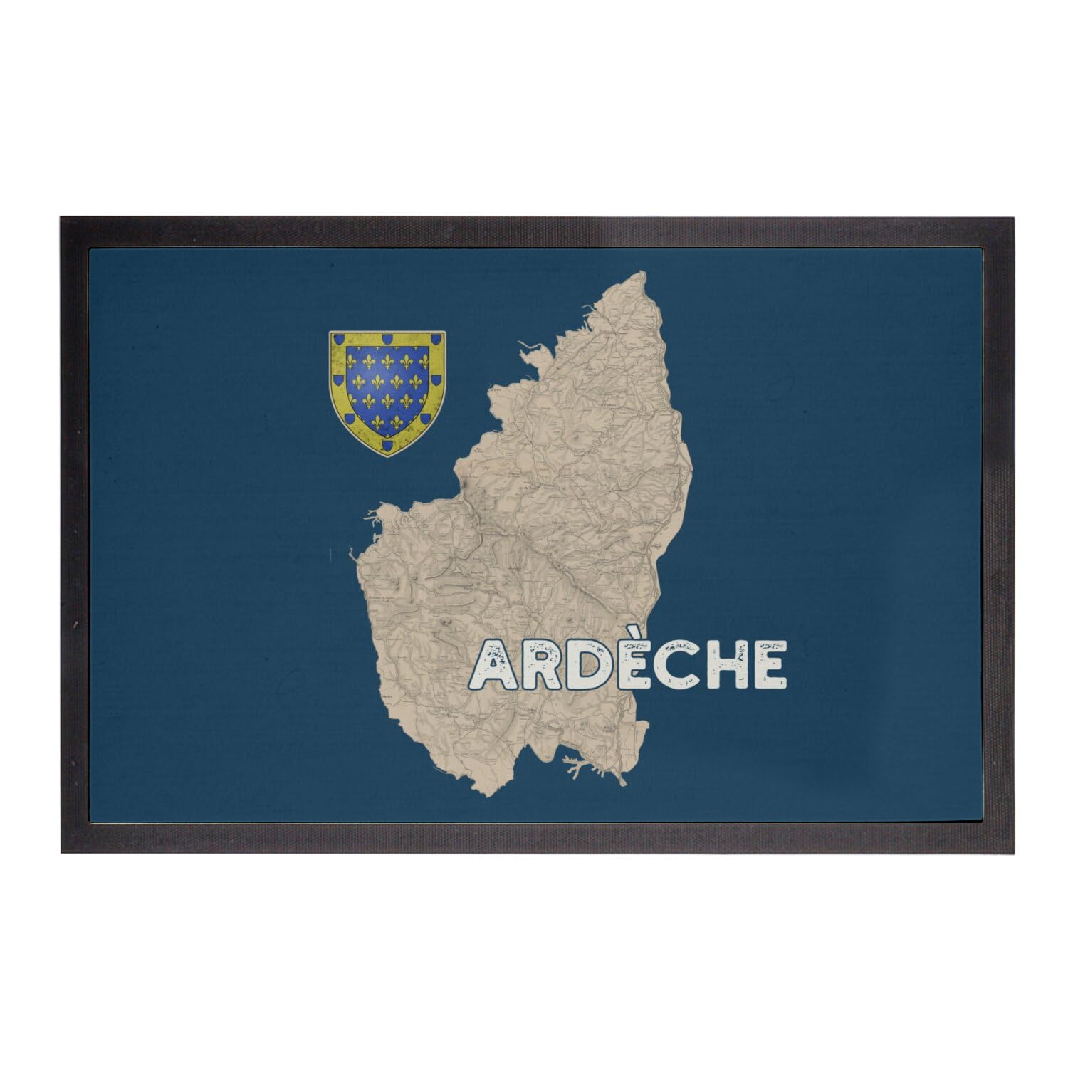 Paillasson bleu Ardèche 07 pour une entrée de maison style Rhône-Alpes