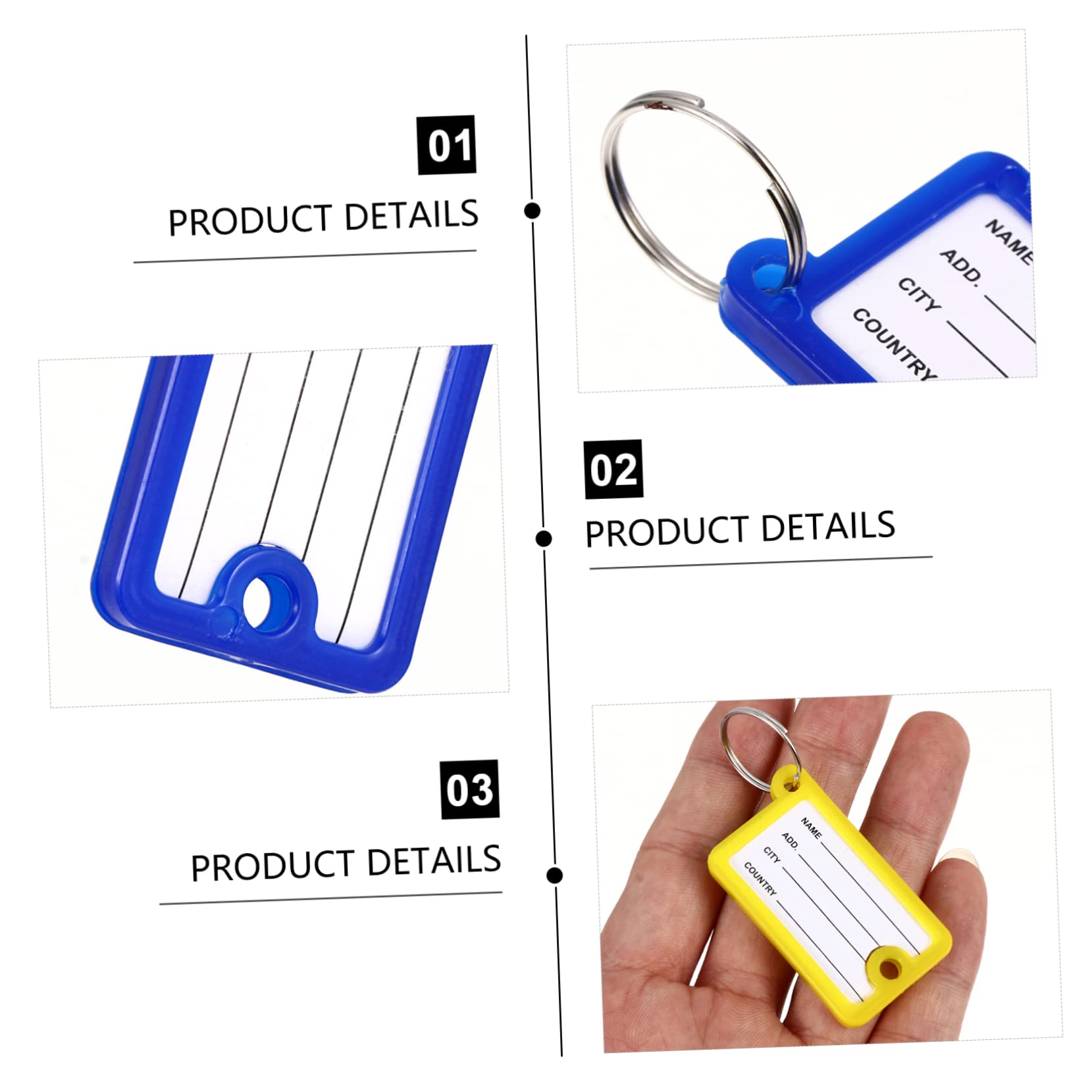 ARTIBETTER 2 Set Targhette Colorate Per Chiavi Etichette Identificative Con Anello Per Bagagli E Animali Domestici Per Contrassegnare Chiavi E Accessori Vari Facili Usare E 100 Pezzi*2
