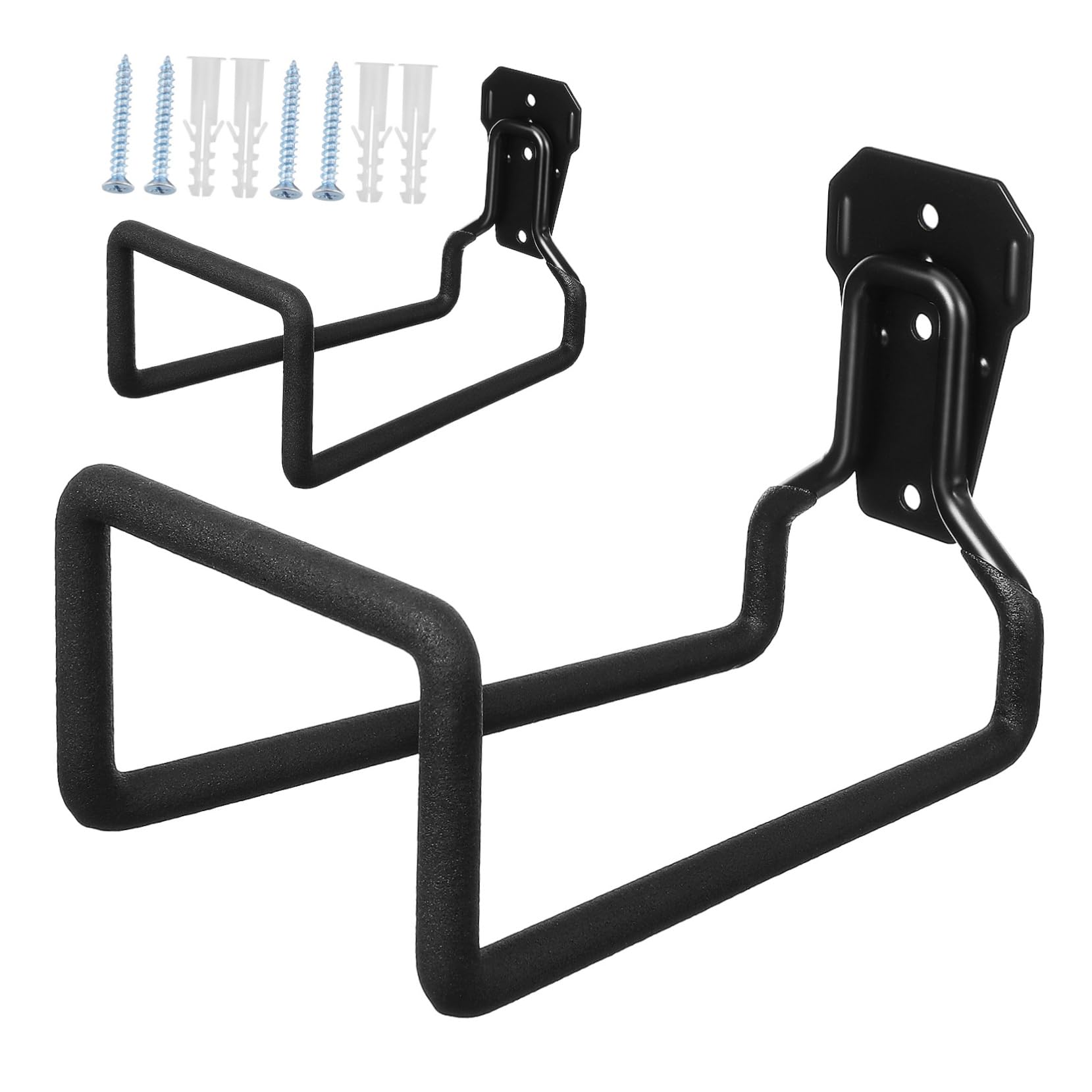 Gancio Altalena in Metallo Nero 2 Pezzi, Organizer Garage Robusto