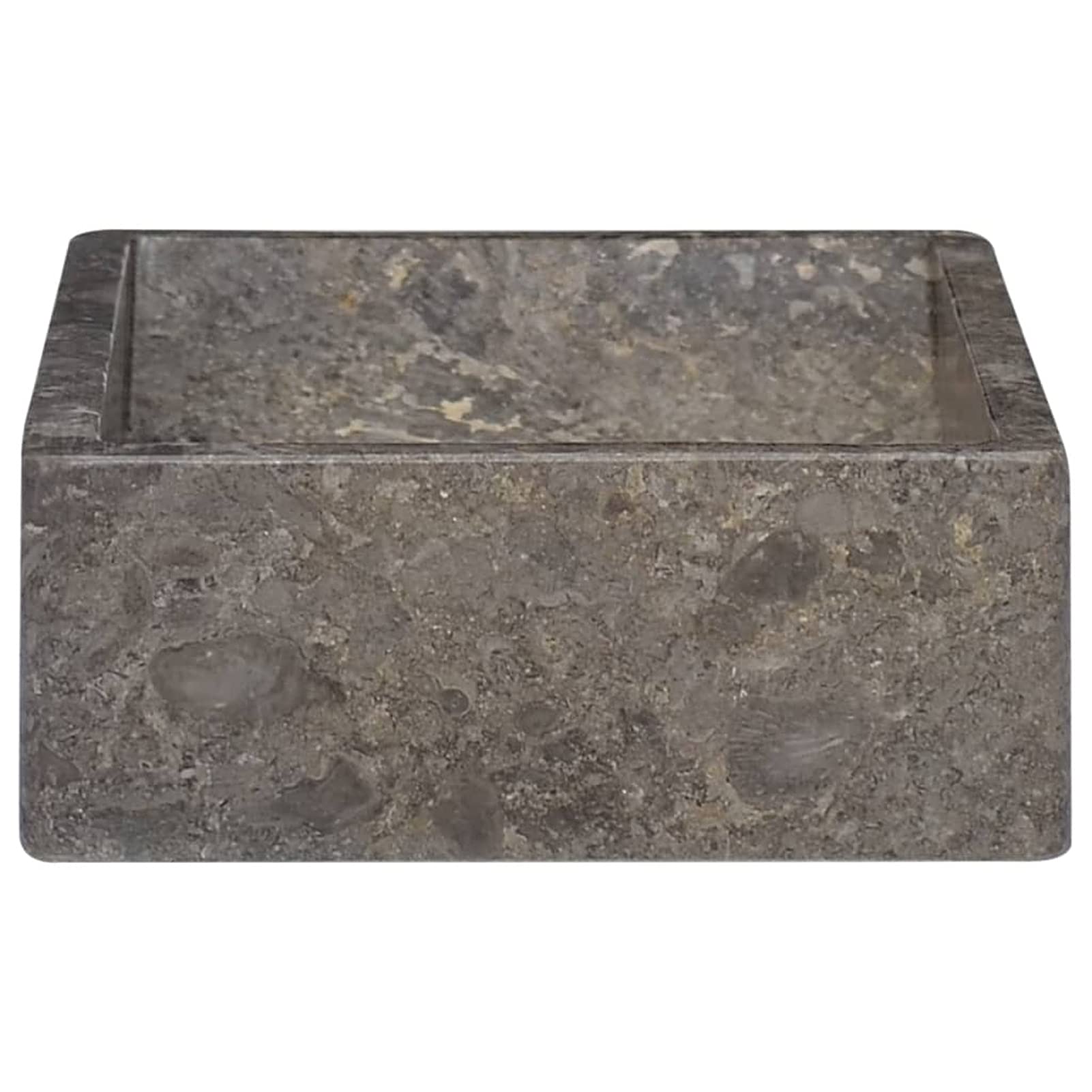 Lavabo de mármol Gris con Brillo 45x30x12 cm Lavabo sobre Encimera Lavabo Piedra