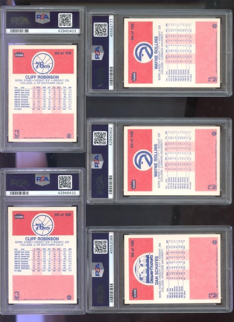 1986-87 Fleer #94 Wayne Rollins Tree ROOKIE RC PSA 9 Graded Basketball Card NBA - Unsigned Basketball Cards