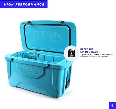 Titan Hard Ice Chest Cooler with Microban Protection - 20 Quarts (30 Can) Arctic Zone Cooler with Deep Freeze Insulation - Gray