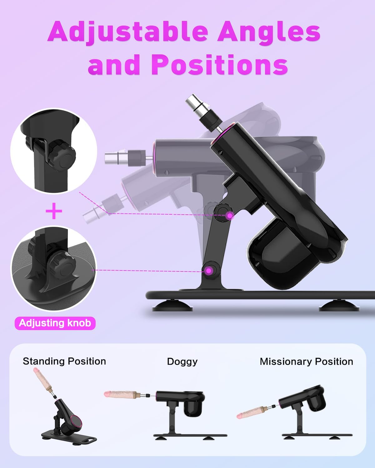 Sex Machine, Automatic Thrusting Machine for Women & Couples, 21 Modes & 0-400 SPM Adjustable Speed Love Machine with Remote Control, 5 Dildo, Suction Cup, 85° Angle Setup, 3XLR Connector