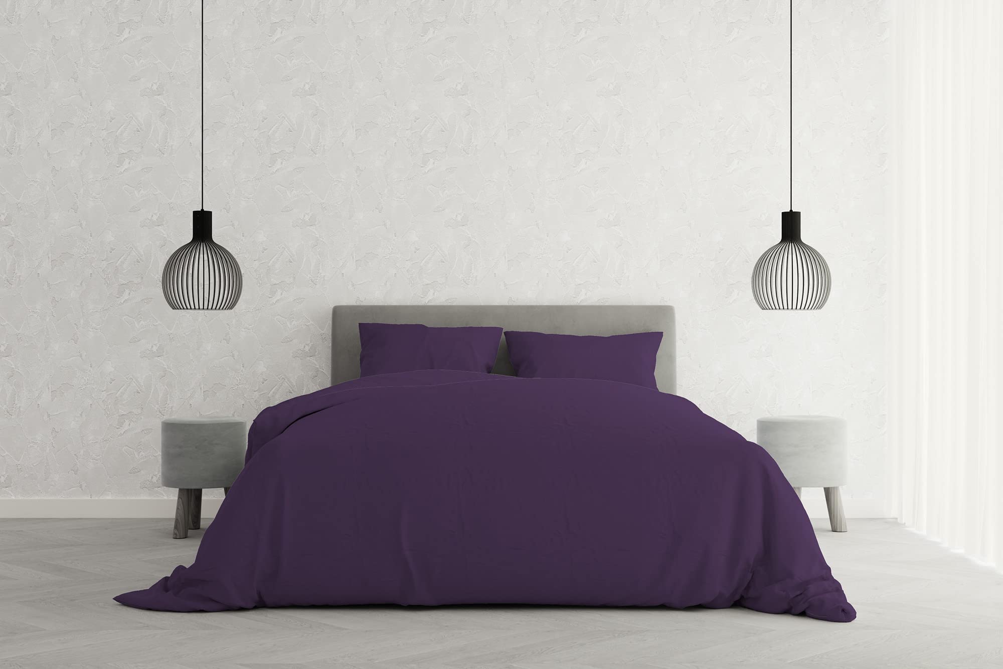 Italian Bed Linen Purple Elegant Duvet Cover Set,,Double
