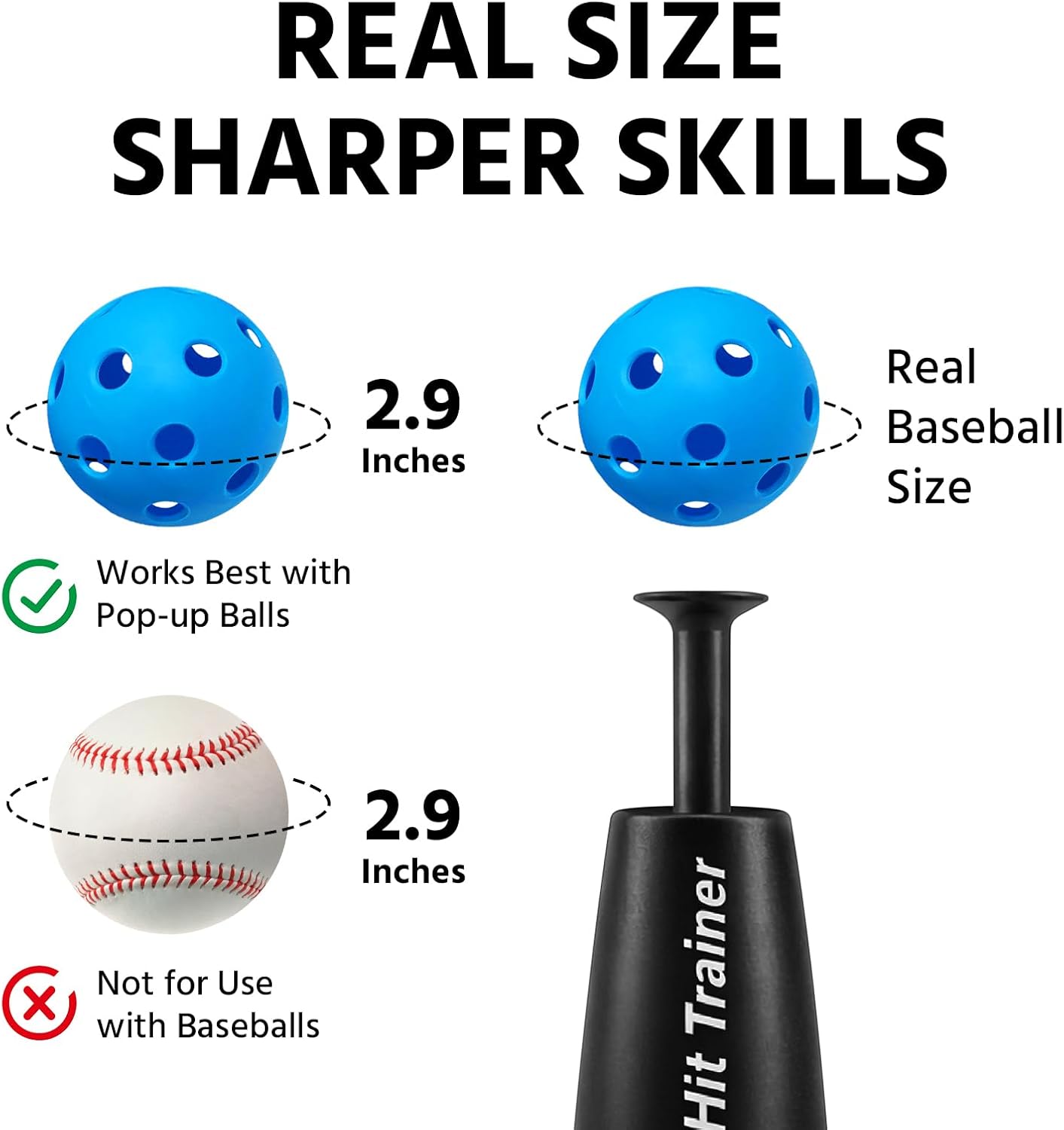Pop-Up Batting Tee Trainer,Automatic Pop Up Tee Ball Launcher,Baseball Popper for Hitting,Solo Pop Up Baseball Trainer for Baseball Softball Swing Baseball Training