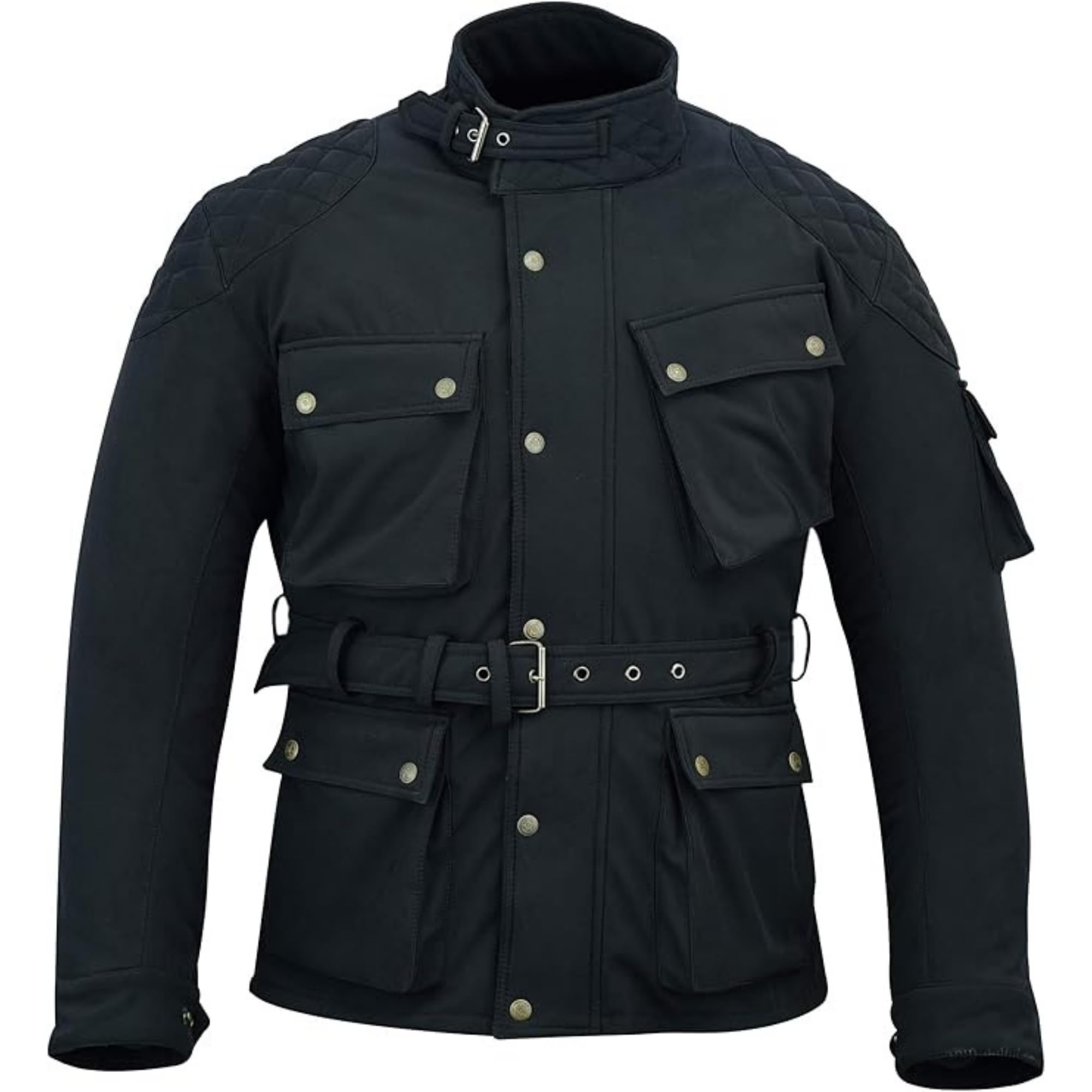 Chaquetas Softshell para hombre negras, Chaquetas Softshell para hombre para exteriores con protecciones CE, Chaquetas impermeables transpirables para hombre, Negras