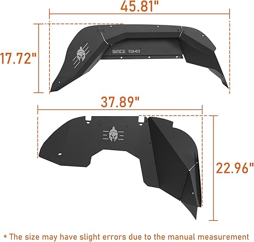 Miniatura 9 de u-Box Gladiator - Protector interior para guardabarros, 4 piezas Spartan para rueda delantera y trasera, kit de protección de barro para Jeep