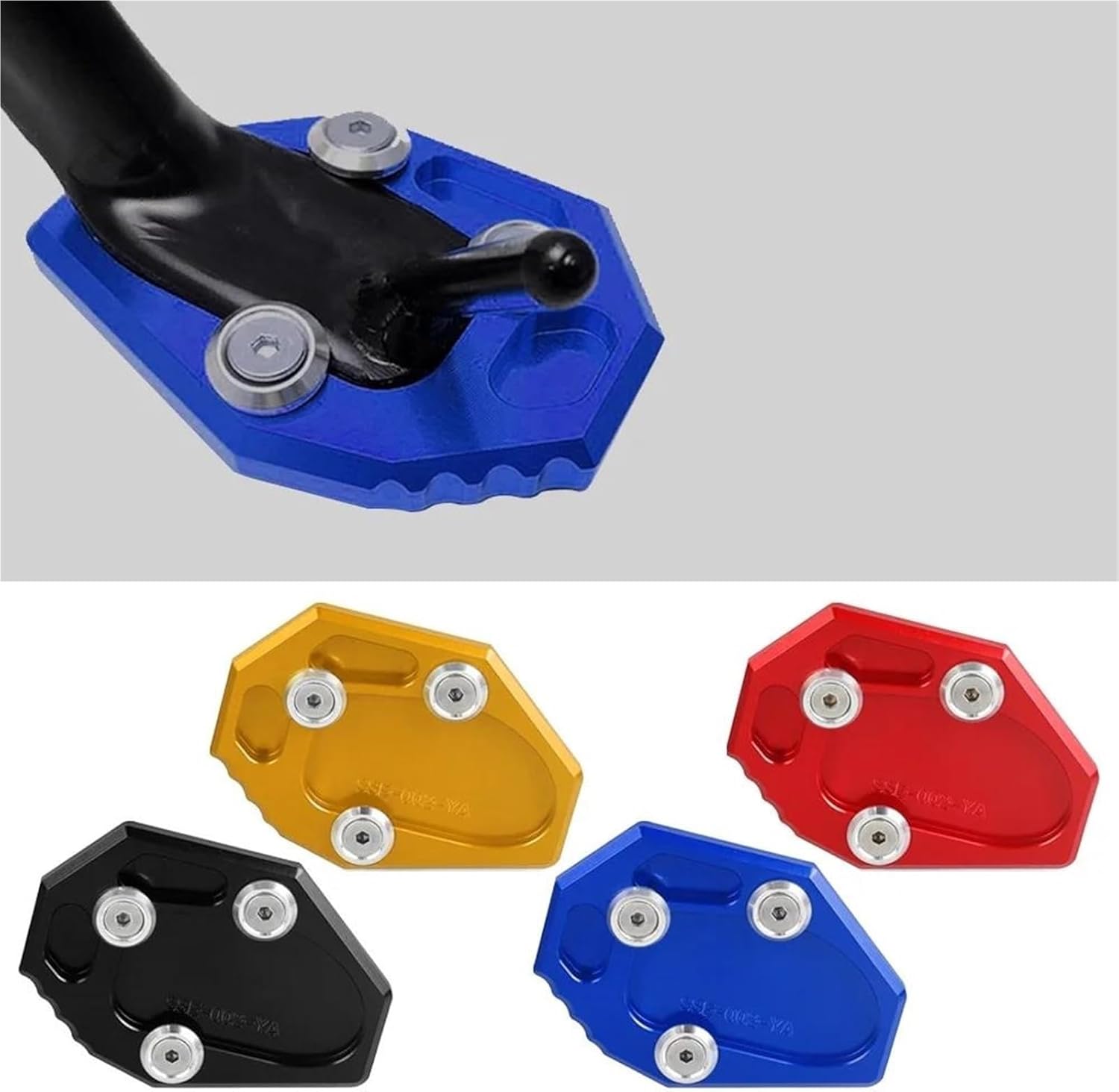 に適合するヤマハ FZ6-S2 ABS FZ6R XJ6 MT-07 2004-2015 用 オートバイ用キックスタンドパッド サイ