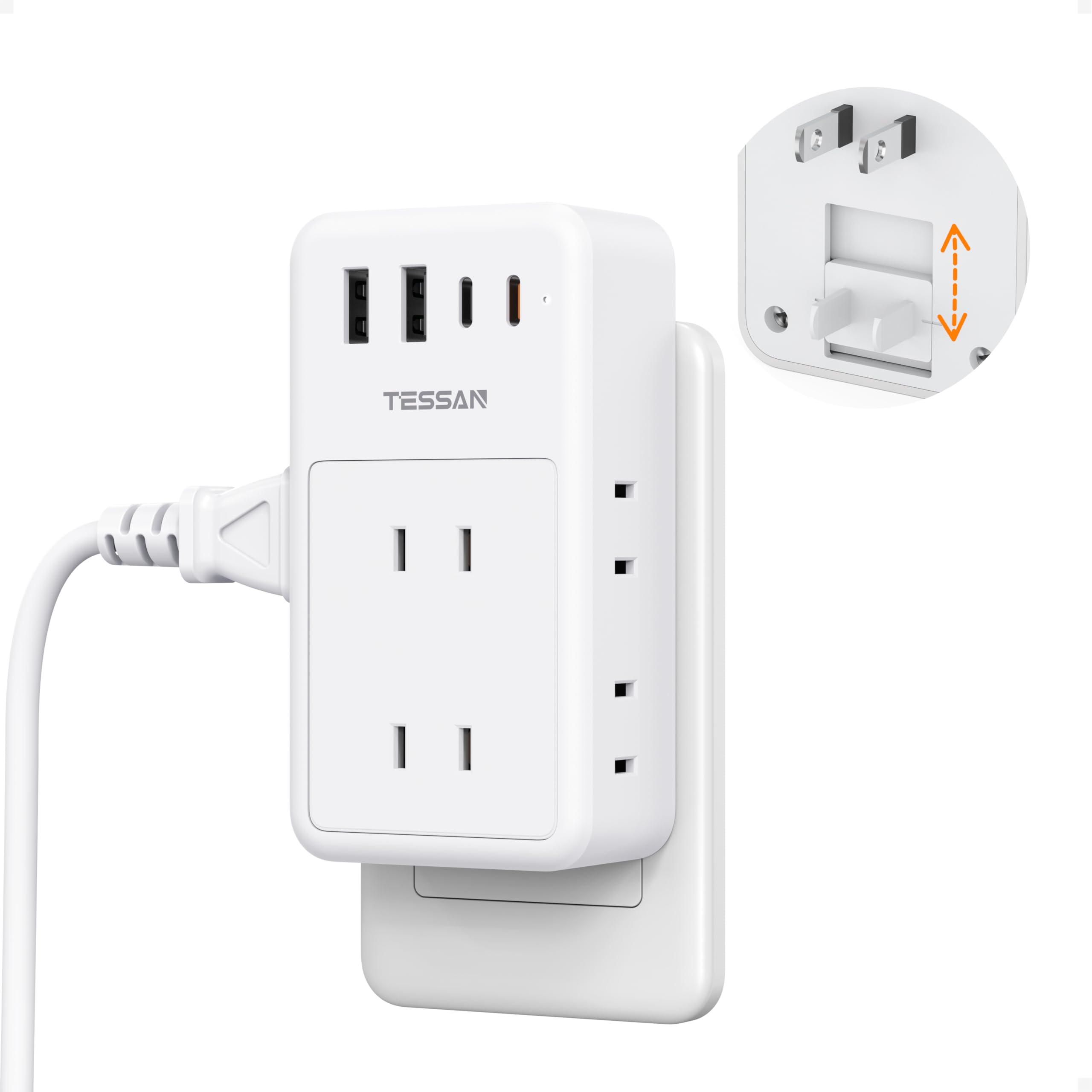 電源タップ usb コンセント タップ 雷ガード 6個AC口 4USBポート（2…