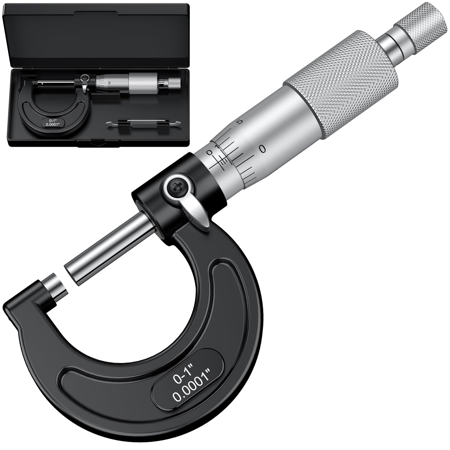 Outside Micrometer, Black 0-1" Machinist Micrometer-picture-23