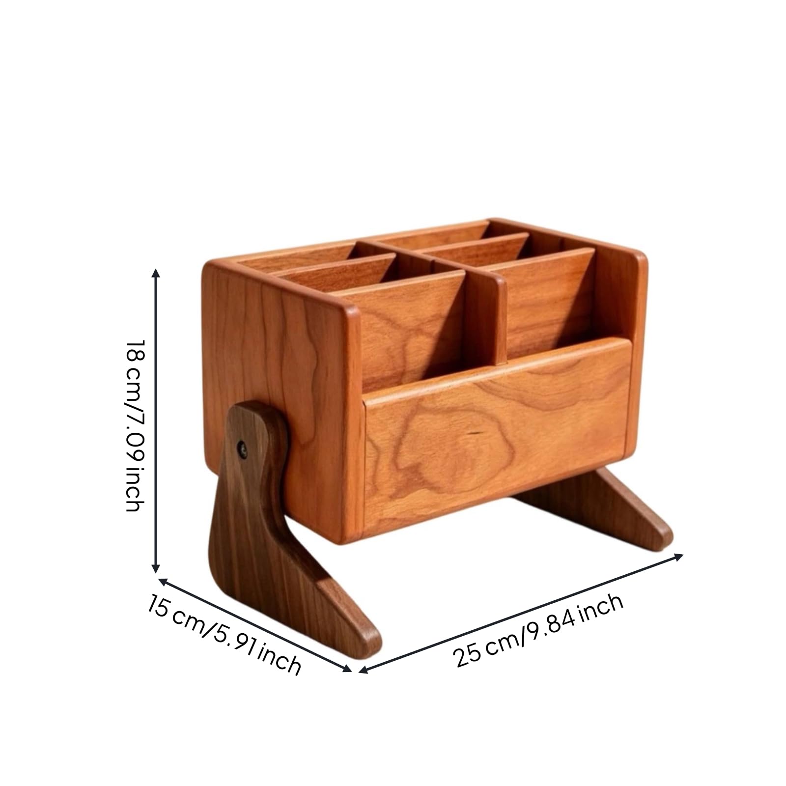 Organiseur Maquillage avec Compartiments Compact Boîte Rangement En Bois Élégant Organiseur Bureau En Bois pour Femmes