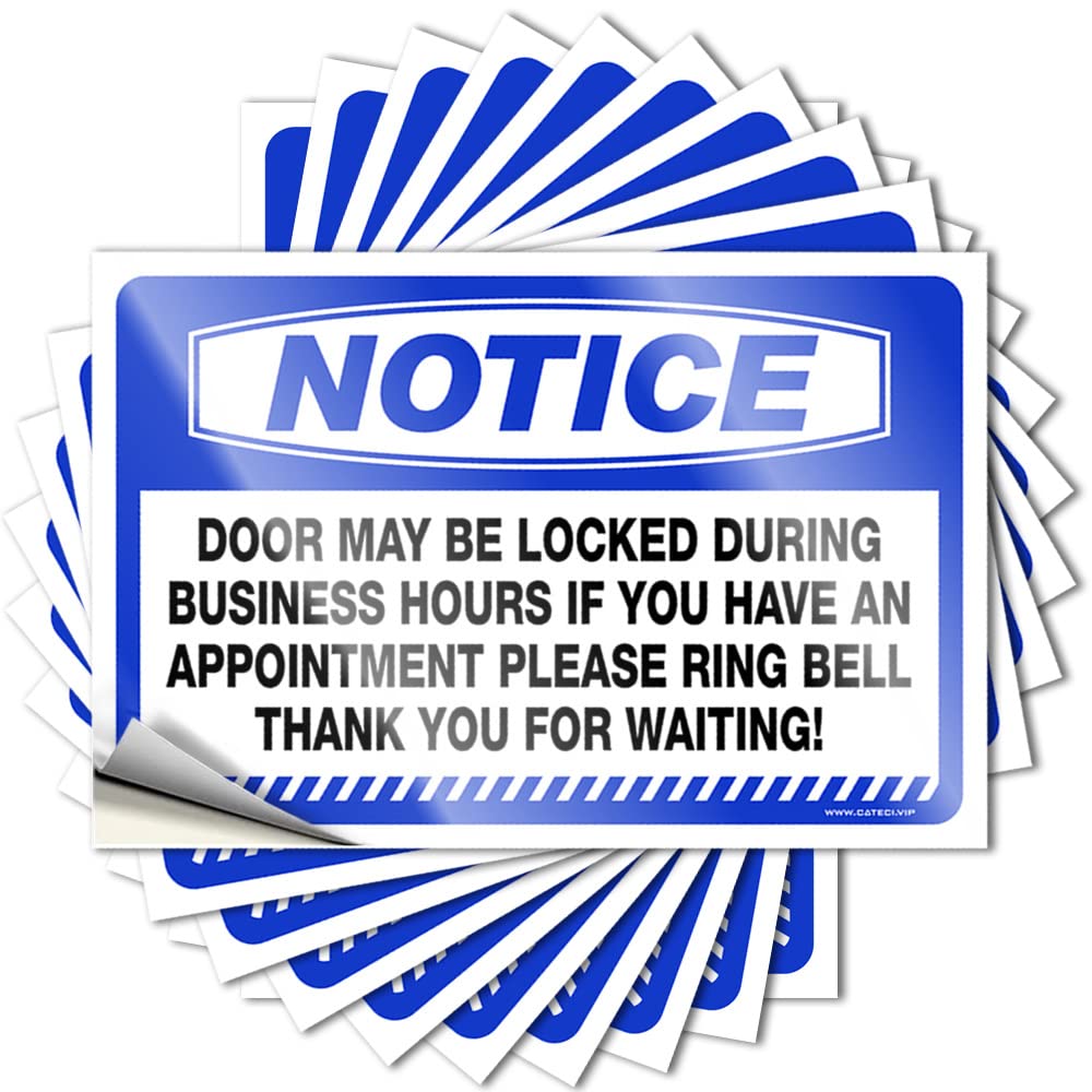 Decals Cover Encouraging Notice Door May Be Locked During Business for Football - Boys Easy Peel Removable(12X18CM)