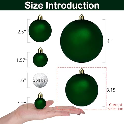 Miniatura 4 de Emopeak 16 bolas de Navidad de 3.15 pulgadas, adornos para árbol de Navidad, decoración de árbol de Navidad inastillable, esfera colgante para