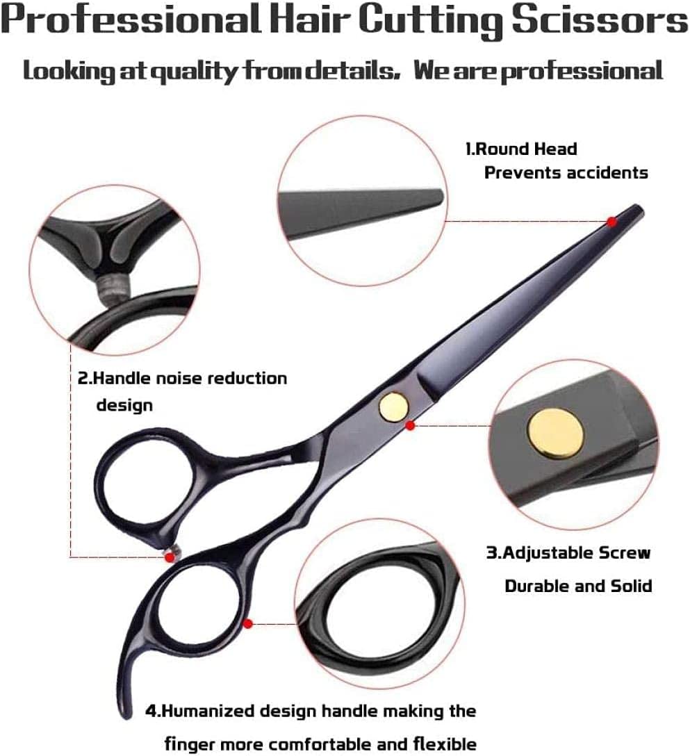 Haarschneidescheren-Set, 10-teilig, Haarschneidescheren-Set mit Effilierschere, Haarschneideumhang, Rasierkamm, Clips, Friseurschere für den Friseursalon zu Hause, Haarscheren für Frauen und Männer