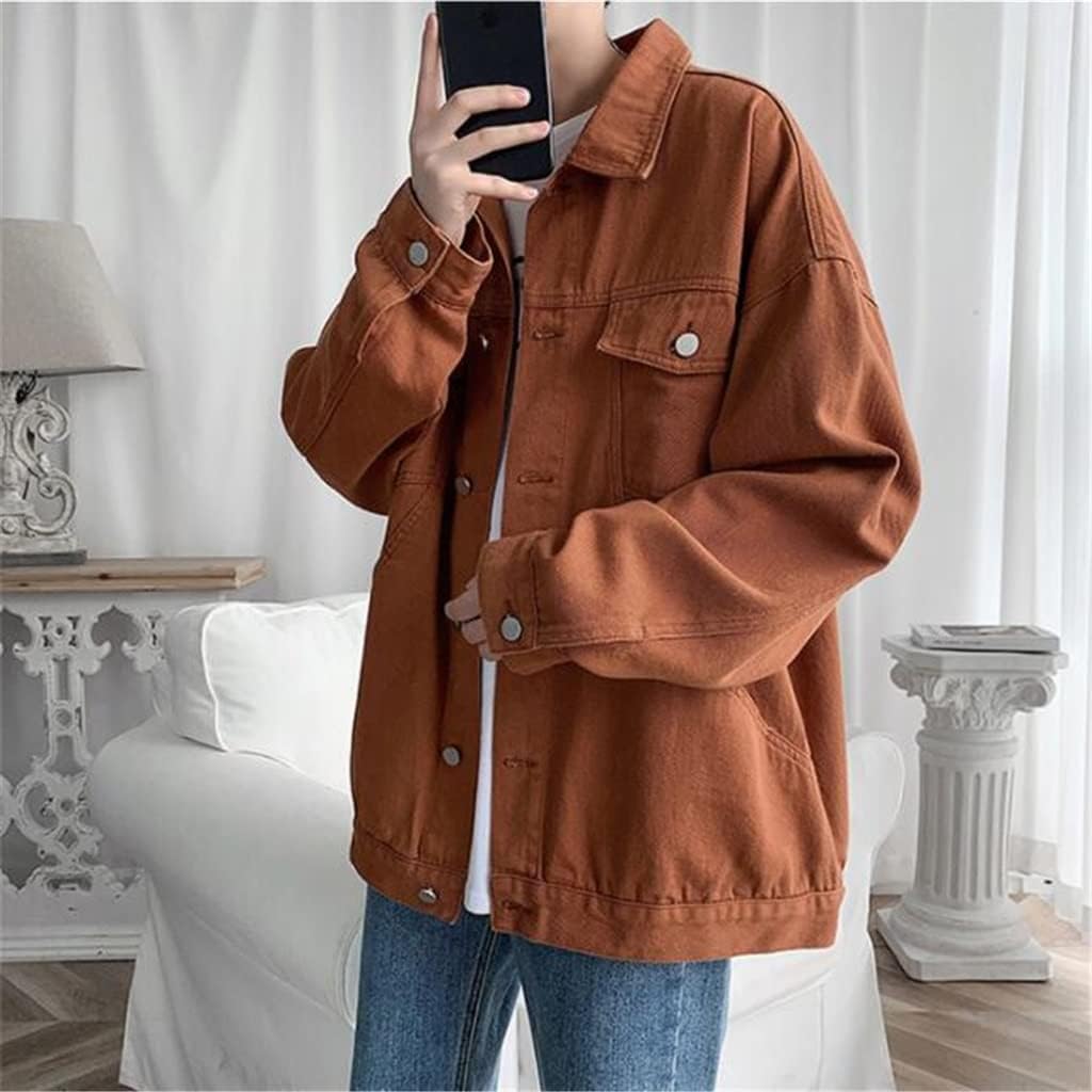 Denim Jacket Men Loose Handsome Vintage Tops Spring Washed Workwear