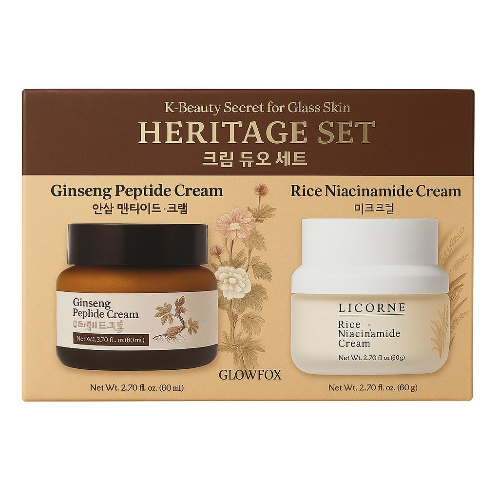 Heritage Set, Ginseng Peptide and Rice Niacinamide Cream, Moisturizing, Anti-Aging, Hydrating, All Skin Types