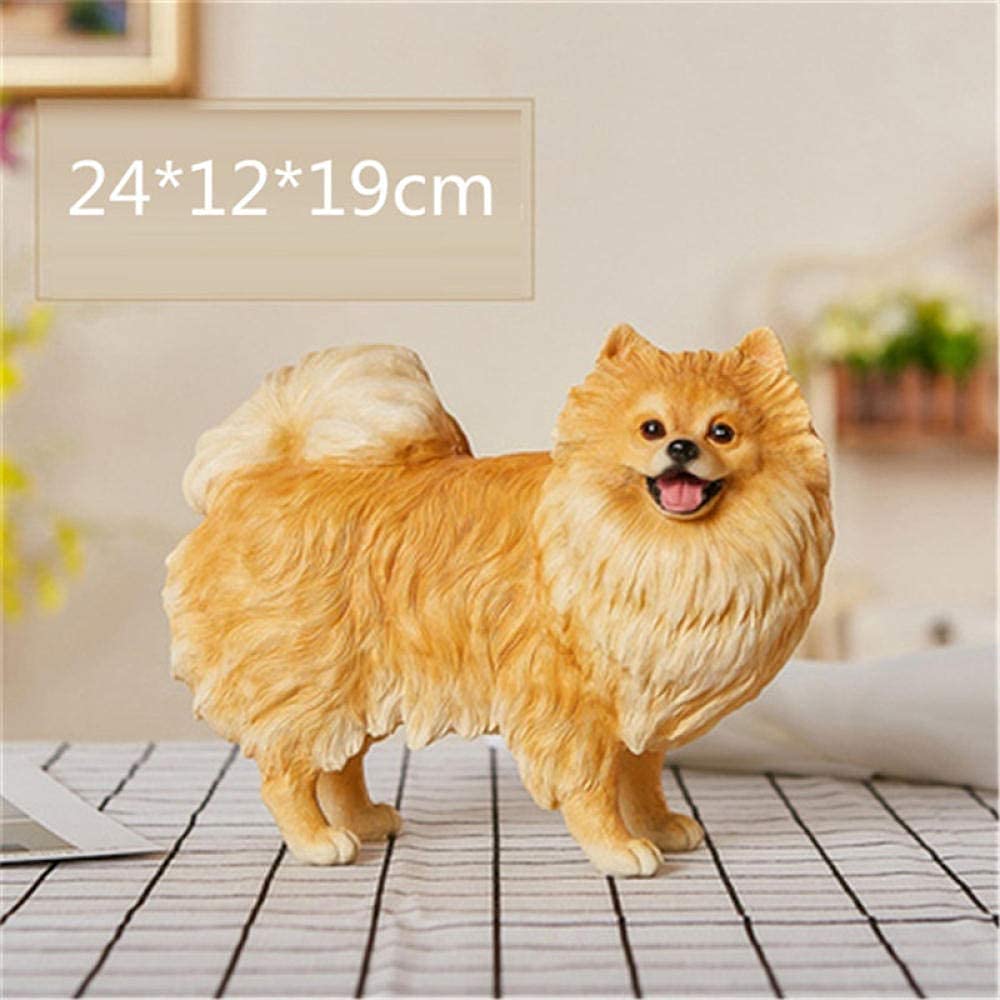 Amazon.co.jp: 動物の彫刻Statuepet犬ポメラニアンの子犬銅像樹脂工芸