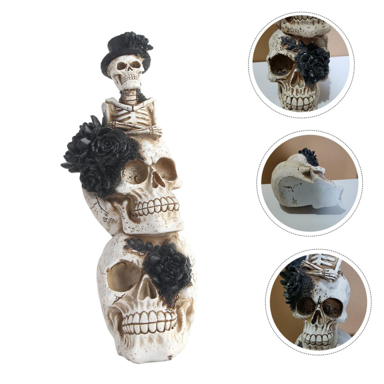 Homoyoyo Modelo de Cráneo Humano para Halloween y Decoración de Día de Muertos Adorno para Escritorio Beige