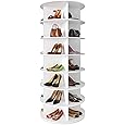 Original Rotating Shoe Rack Tower, Original 7-Tier Hold Over 35 Pairs of Shoes, Spinning Shoe Display Lazy Susan, Revolving 360 Shoe Rack Tower, Rotate Shoes Closet Organization.