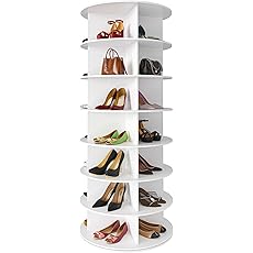 Original Rotating Shoe Rack Tower, Original 7-Tier Hold Over 35 Pairs of Shoes, Spinning Shoe Display Lazy Susan, Revolving 360 Shoe Rack Tower, Rotate Shoes Closet Organization.