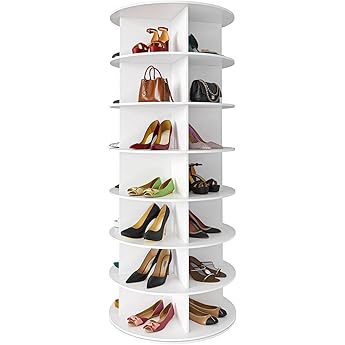 Original Rotating Shoe Rack Tower, Original 7-Tier Hold Over 35 Pairs of Shoes, Spinning Shoe Display Lazy Susan, Revolving 360 Shoe Rack Tower, Rotate Shoes Closet Organization.