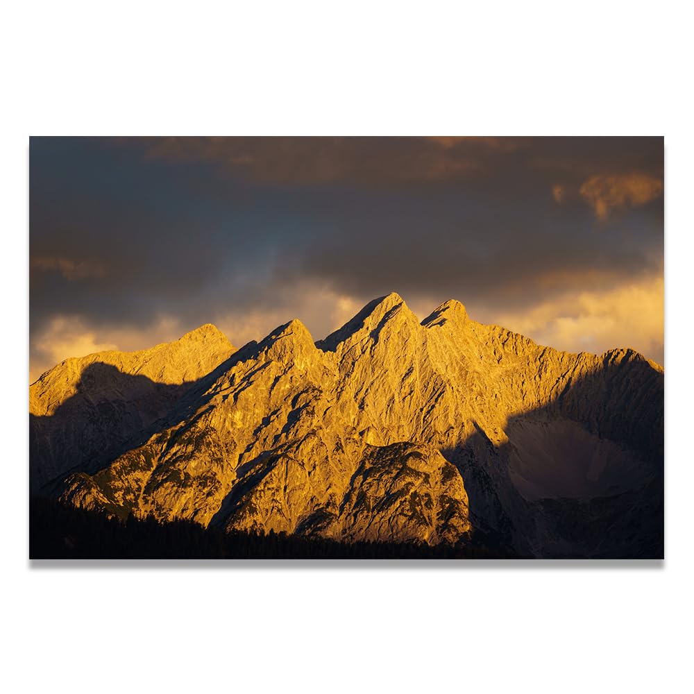 VHdfgTY The Illuminated MountainMountain Landscape Canvas Wall Art Nature Scenery Wall Decor for Home 30x45cm Unframed