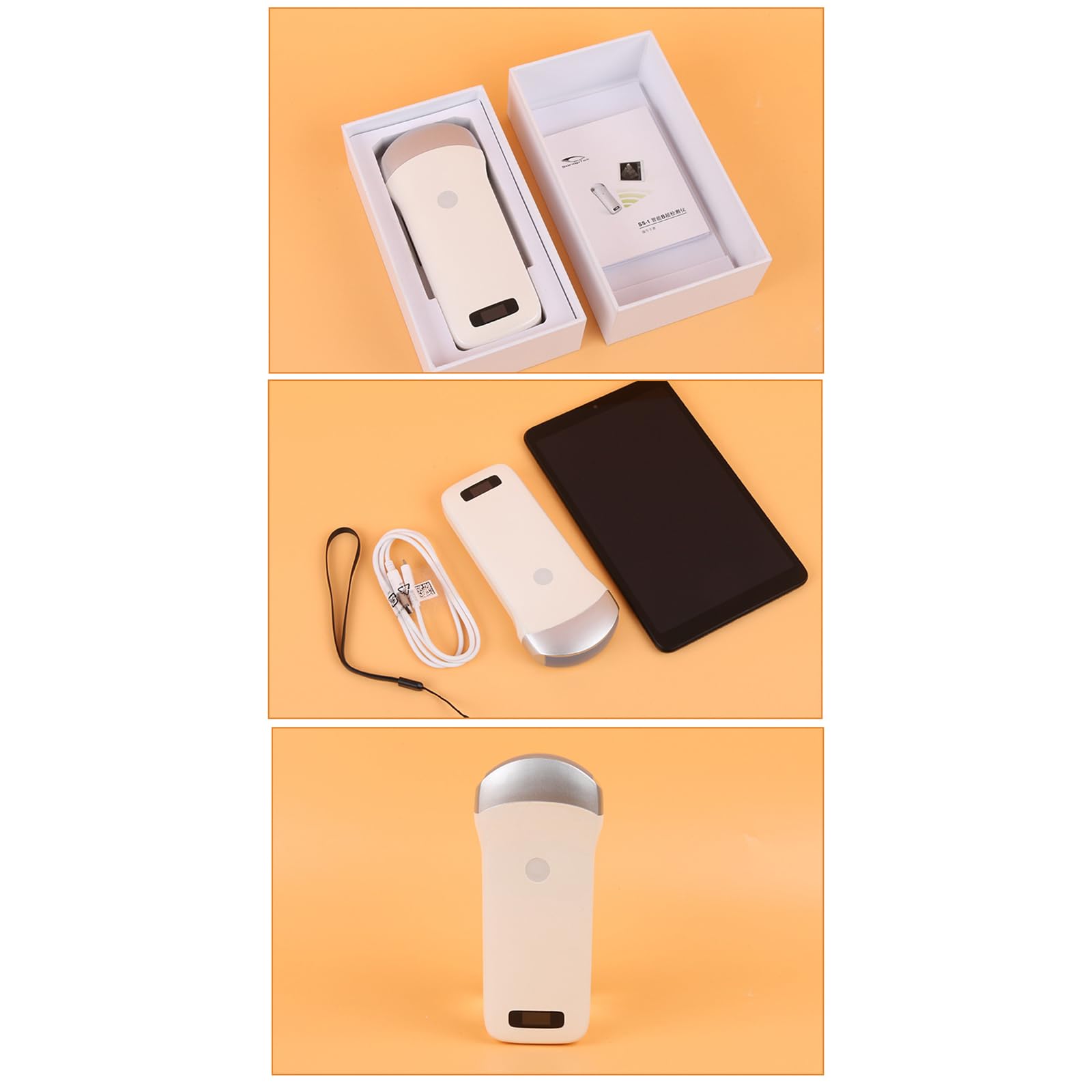 KEhtu Macchina per Ultrasuoni B Veterinaria Wireless, Tester di Gravidanza per Scrofe a Colori Ad Altissima Definizione, Sonda Elettronica Convessa da 3,5 MHz