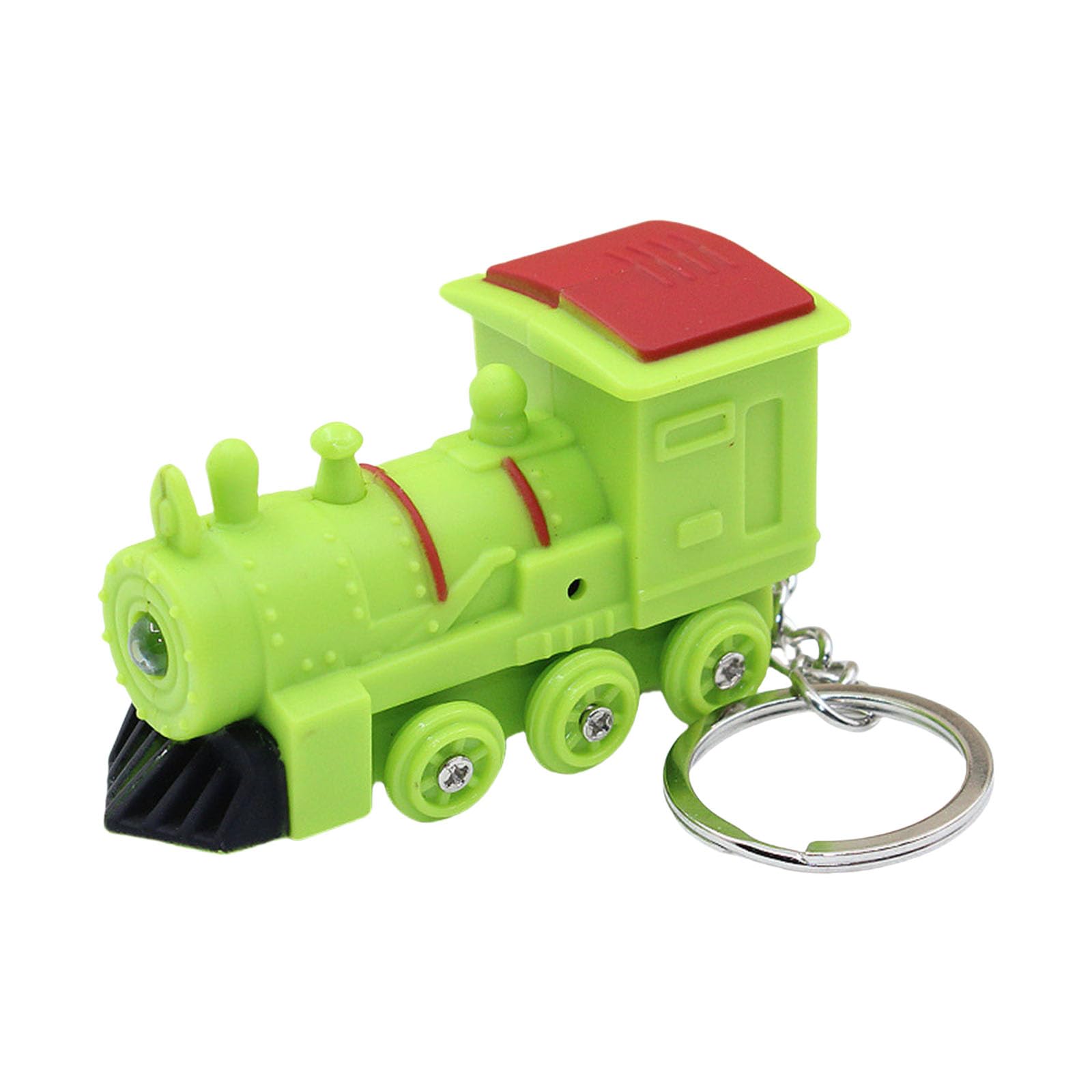 Zorescoleo Green Train Keychain With Sound Led Light Keyholders Decorative Keyrings Train Pendant Keychain Hanging Ornament For Backback