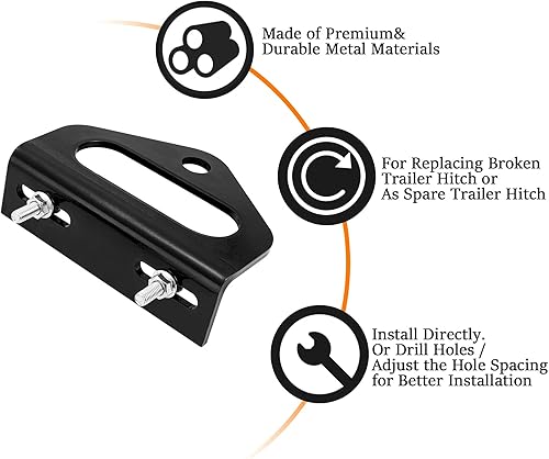 Miniatura 3 de CZC AUTO Enganche de remolque de cortacésped de giro cero 2.4 a 5 pulgadas, orificio central de orificio de 34 pulgadas, acero resistente y ranura