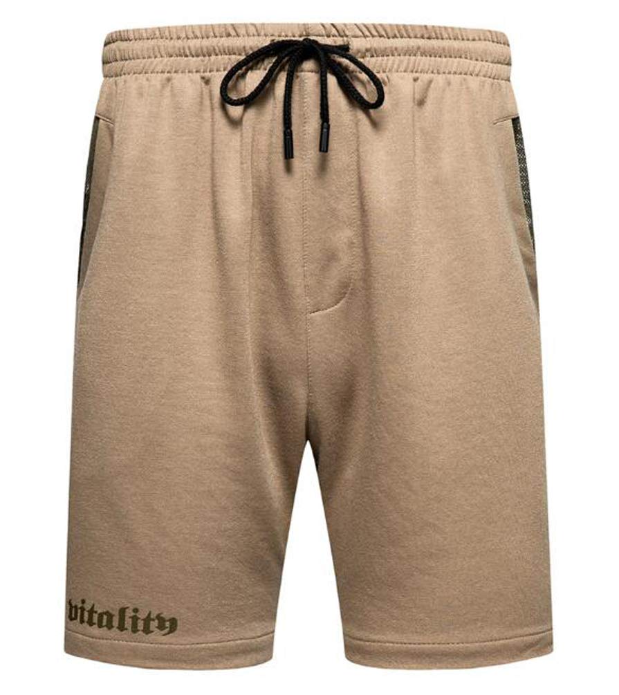Męskie bermudy szorty proste letnie spodenki do joggingu na co dzień szorty plażowe młoda moda, Khaki, L