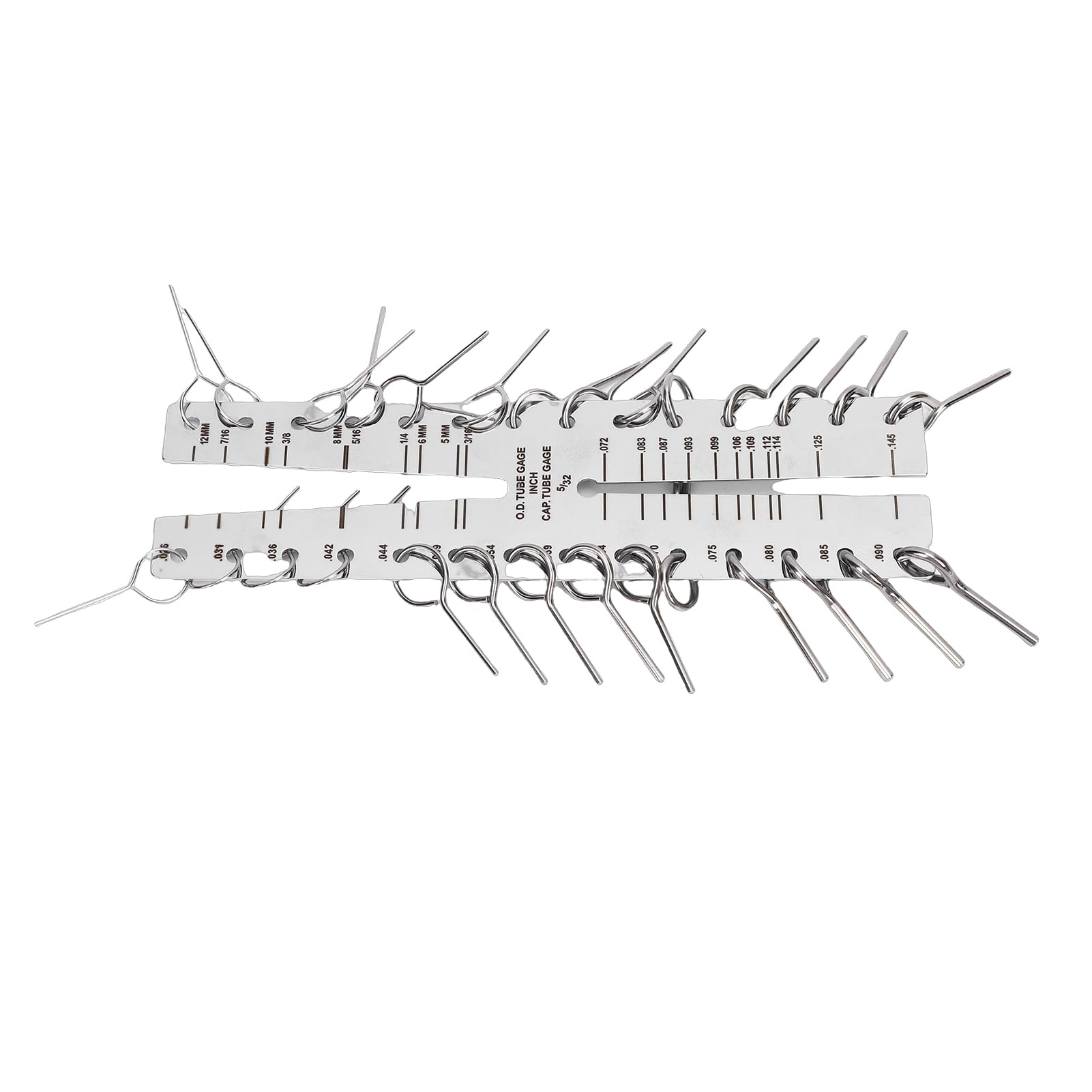 Naroote Tube Capillaire, Diamètre de Tube à Double Griffe en Acier Inoxydable, Bilingue à échelle Métrique Impériale pour CVC, Idéal pour la Mesure des Tuyaux en Cuivre du Système de Réfrigération