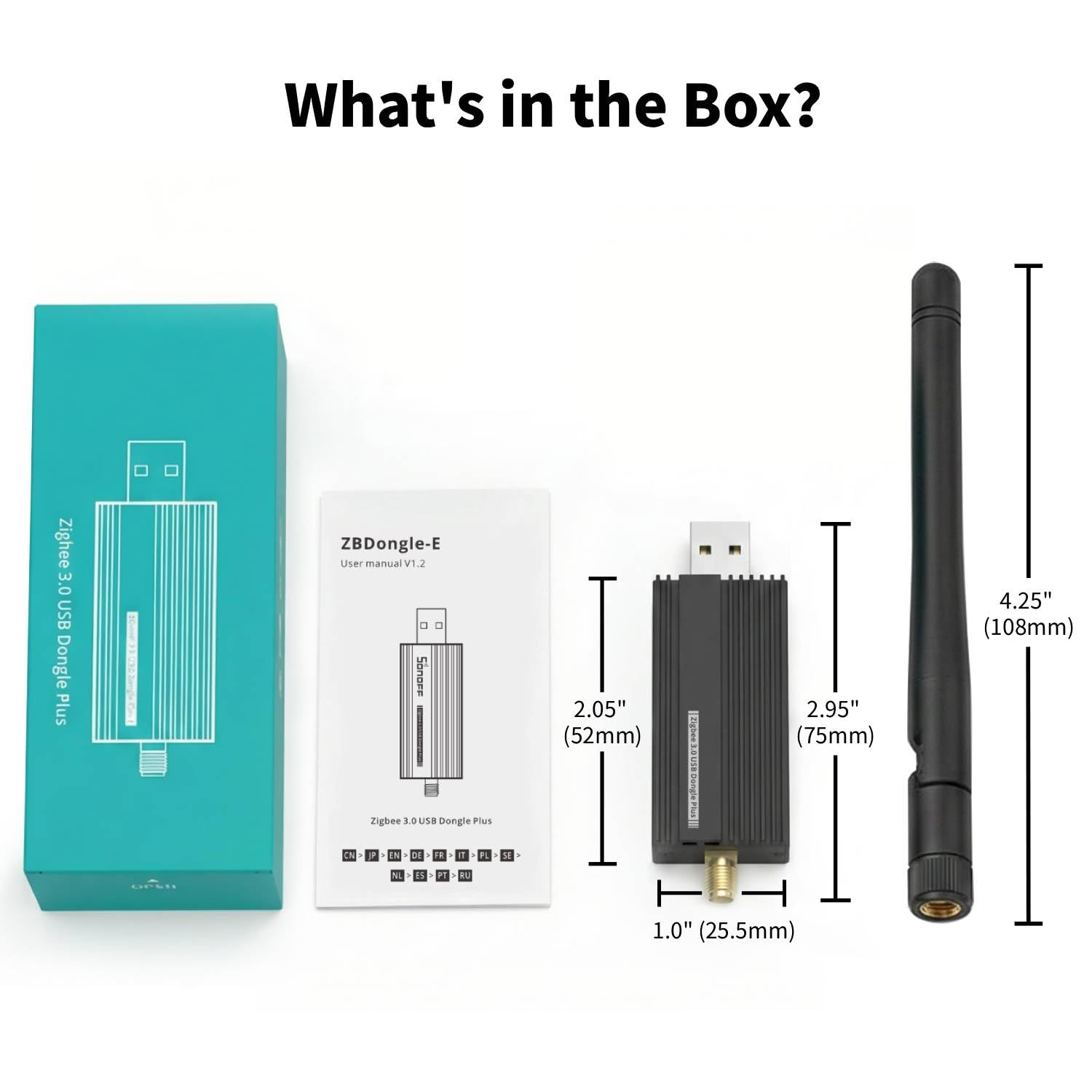 Zigbee 3.0 USB Dongle Plus-E (ZBDongle-E) | Coordinatore Zigbee universale, chip EFR32MG21 | per Home Assistant (ZHA), Zigbee2MQTT & openHAB | Hub di automazione domestica intelligente locale