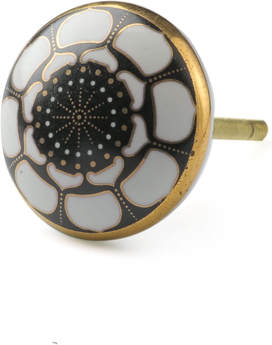 Perilla Home Set of 6 Ceramic Knobs Decorative Merigold Knobs for Home Kitchen Cabinet Hardware Cupboard Door Dresser Wardrobe and Drawer Pulls (Black) - Image 4