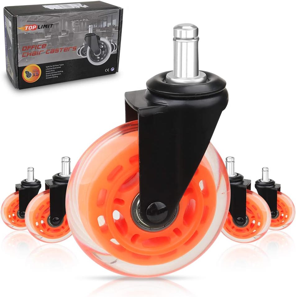 Office Chair Caster Replacement Wheel for Hardwood Floor and Carpet, Heavy Duty