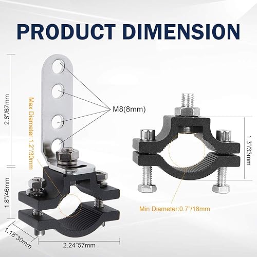 Miniatura 3 de Motorcycle 1.2 Inch Mount Brackets Bicycle Car Bull Bar Holder Clamp Samman Off Road Tube Clamps Mounting Brackets for LED Light bar Work Lights