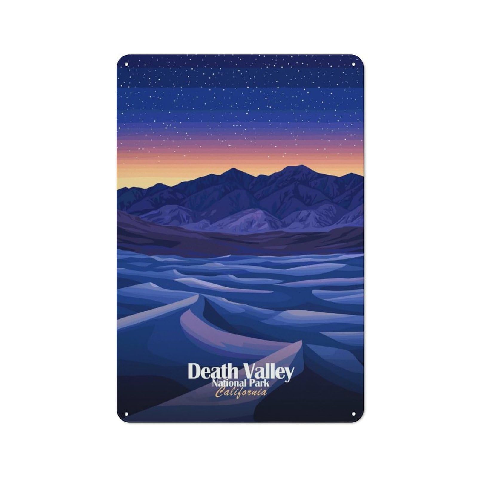 Junmoney Style-4 Classic Death Valley National Park(2) Metal Wall Plaque 30X20cm, Nostalgic Wall Art For Living Room, Hallway, Kitchen Or Cafe