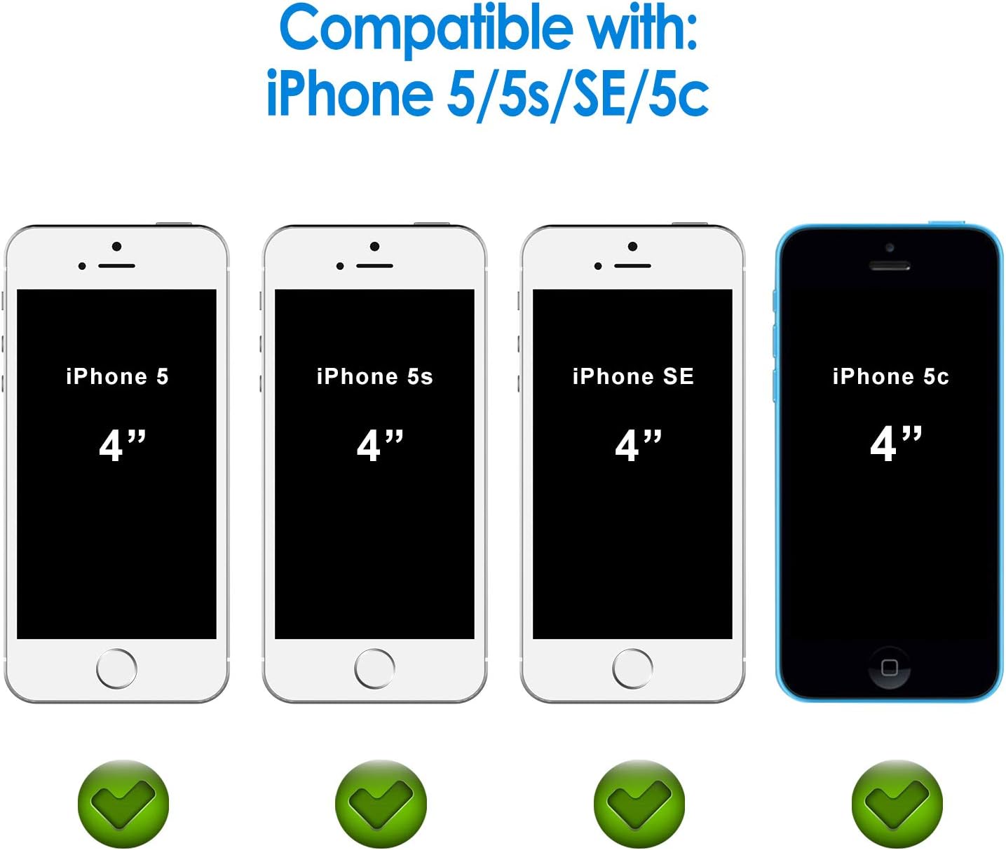 JETech Screen Protector for iPhone SE 5s 5c 5, PET, 3-Pack