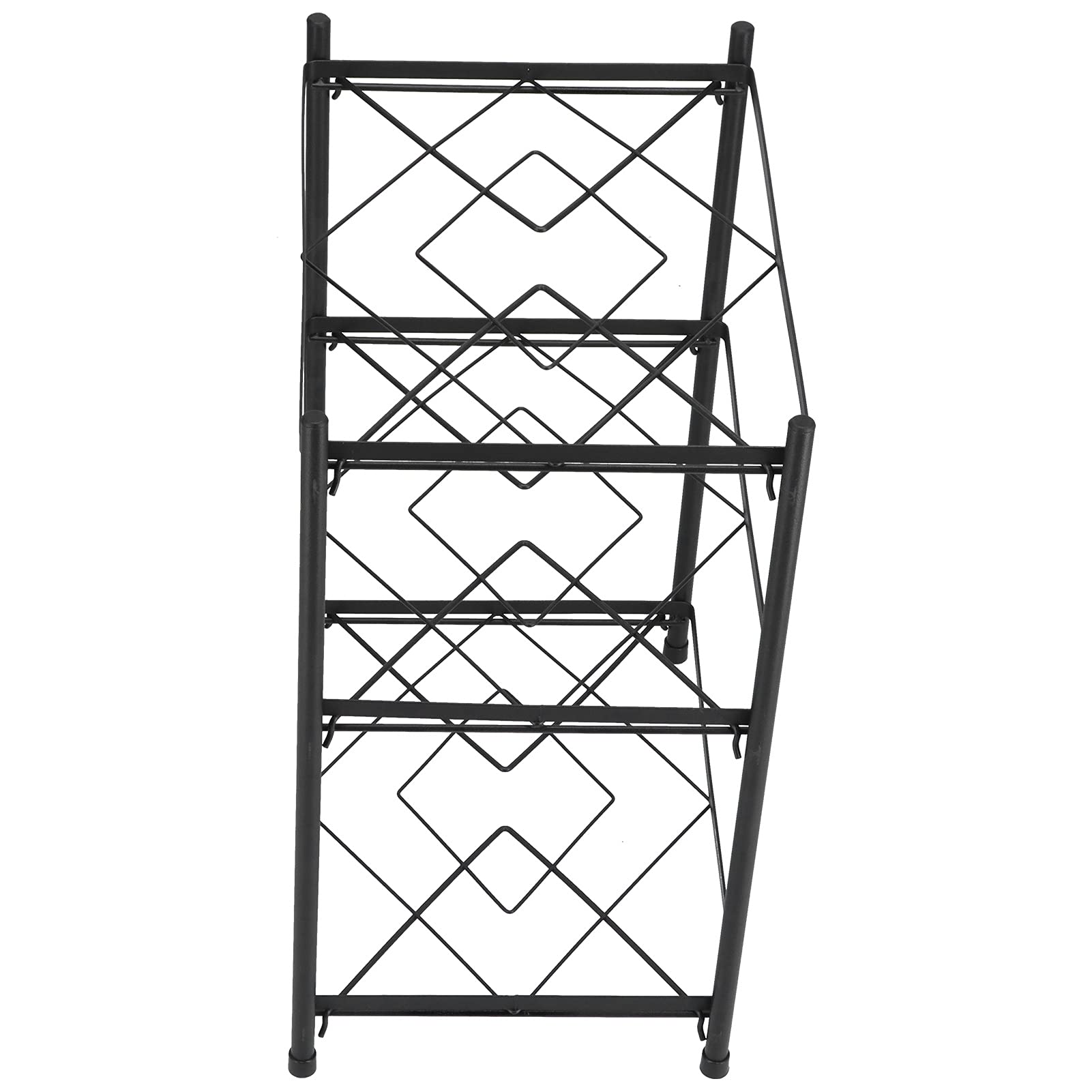 Scaffale multi-strato libero per pentole, scaffale organizzatore per padelle e teglie robusto da , supporto nero in ferro per la conservazione di pentole e accessori da (Portavasi quadrato nero a tre