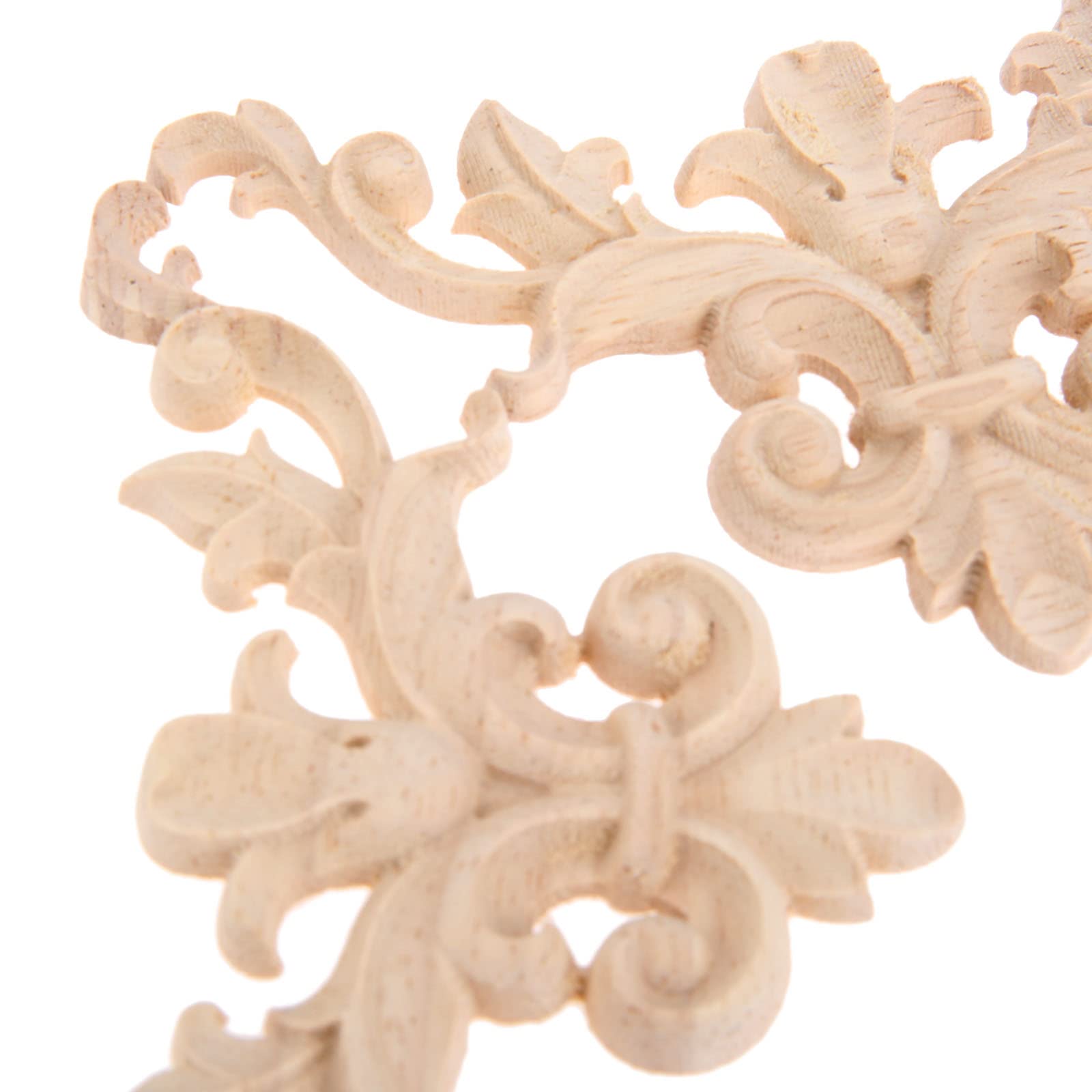 MUXSAM 4-Pack Wooden Corner Appliques - Unpainted Wood Onlays and Decals for Home Wall & Furniture Decor - 8.5x8.5cm/3.35"x3.35" - Image 3