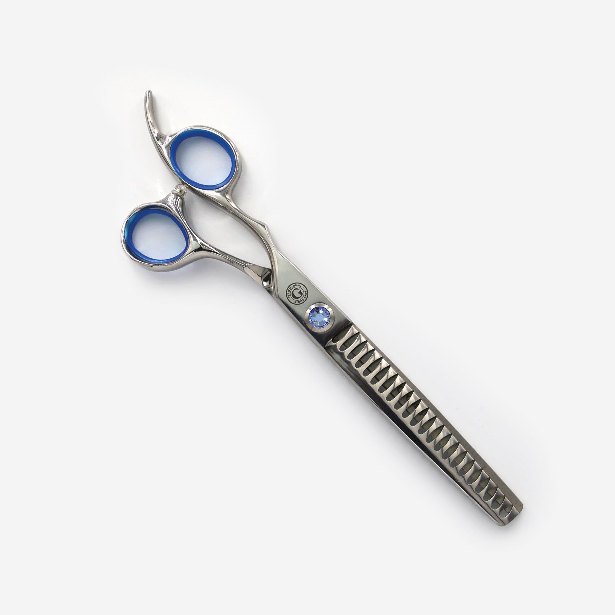 Groomers Topaz 7" Left-Handed 23T Chunker Professional Dog Grooming Scissors - Heavy Duty Stainless Steel