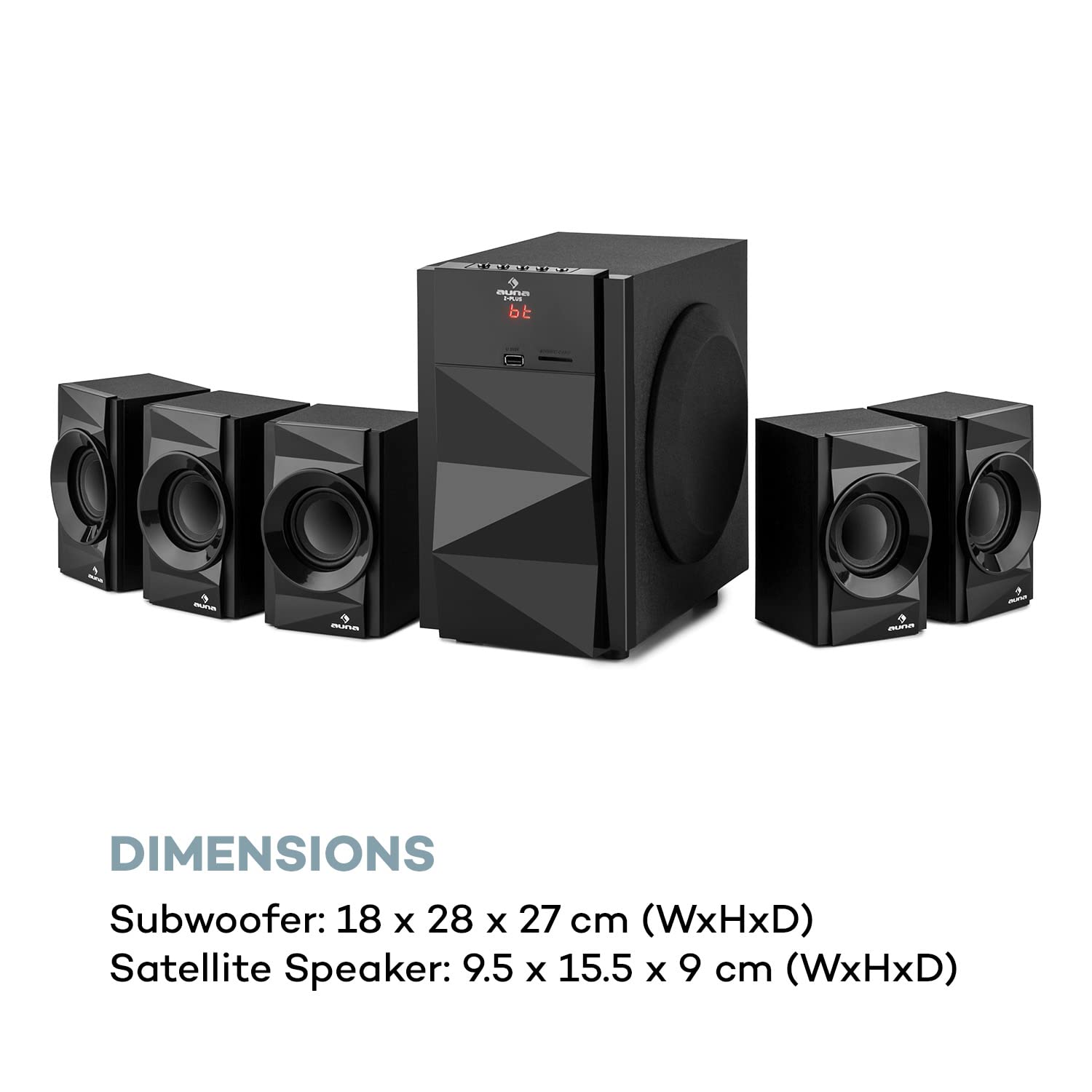 Buy AUNA Concept 5.1 Surround Sound System, OneSide Subwoofer, Home