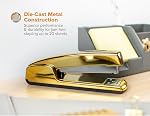 Bostitch Metallic Gold Stapler, All-Metal, 20 Sheets