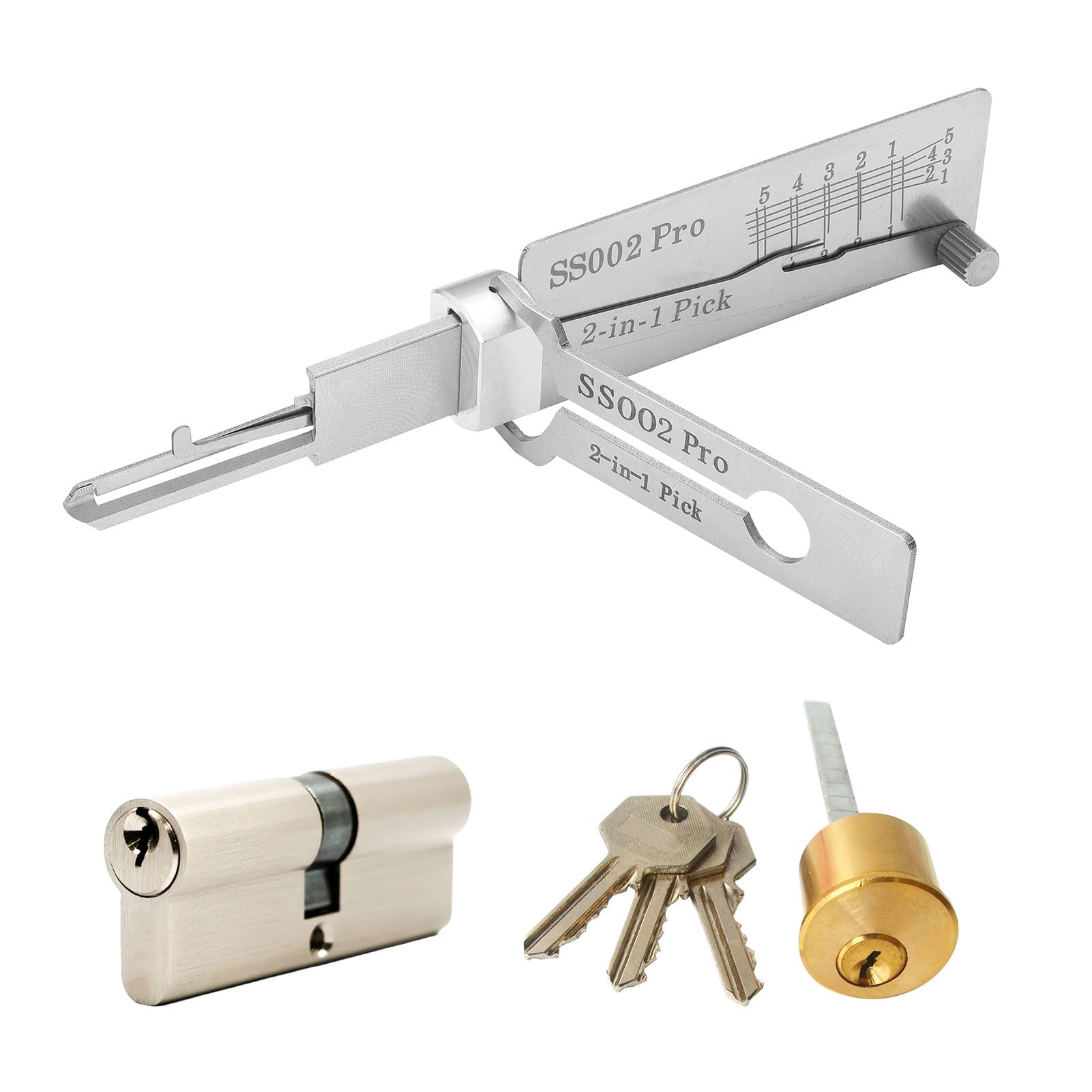 SS002 Pro Key Decoder Lock Picking Tool, Lock Pick Tool,Stainless Steel Locks Picking Kit,2 in 1 Pick and Decoder Tools for S-Groove Door,L/ock/Picks Decoders for Auto and Beginners